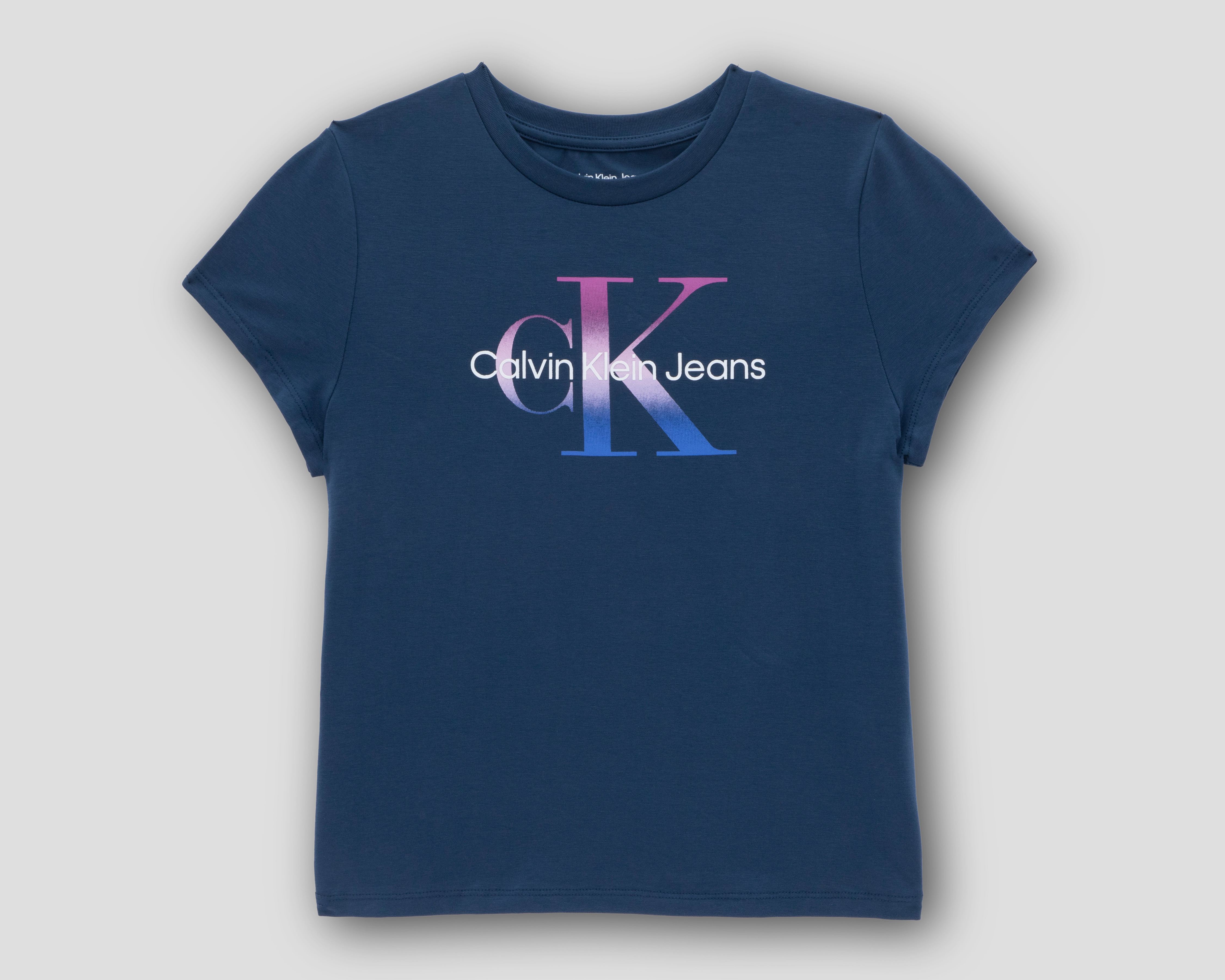 Playera de Cuello Redondo Azul Marino Calvin Klein para Niña