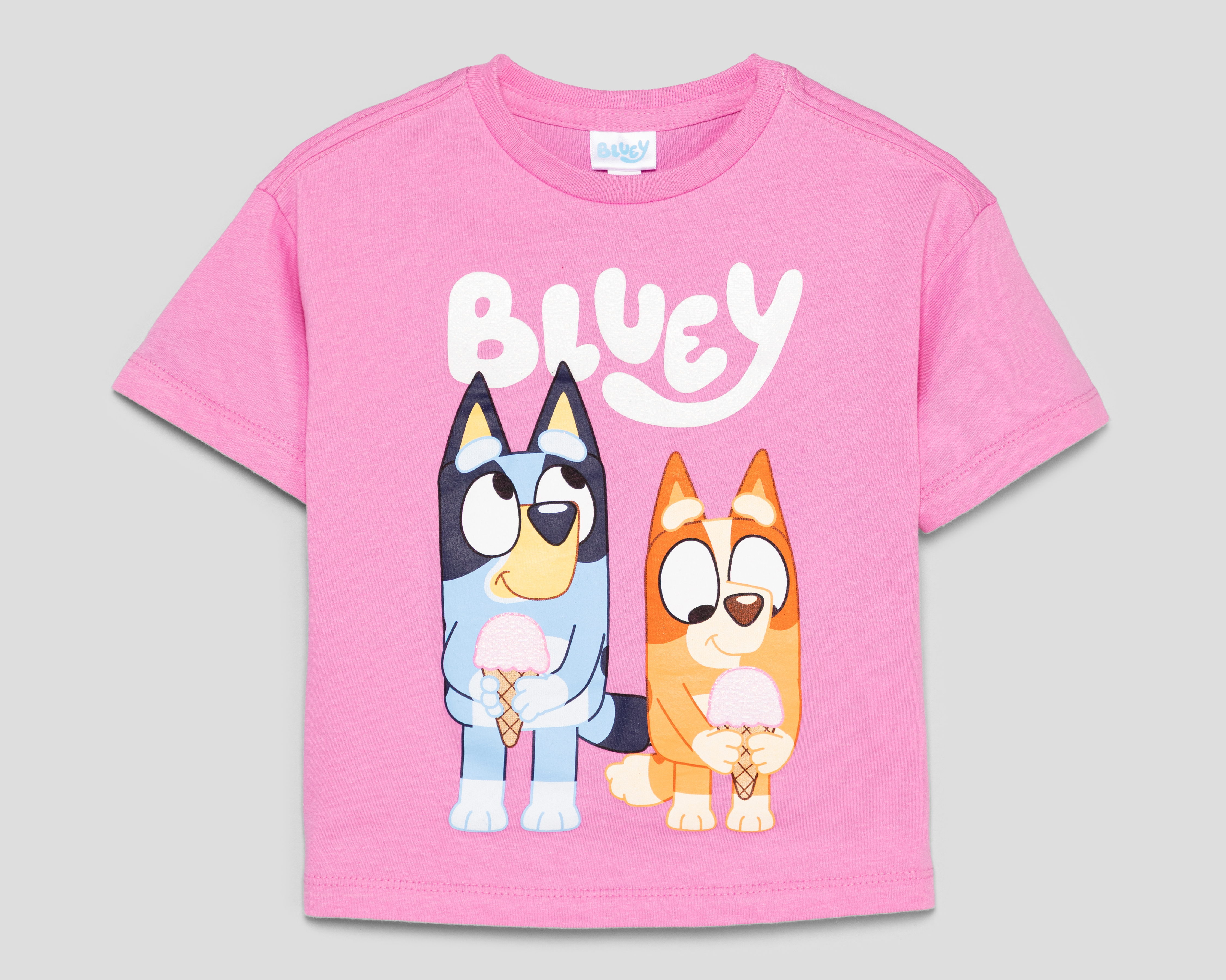 Playera de Cuello Redondo Rosa Bluey para Niña