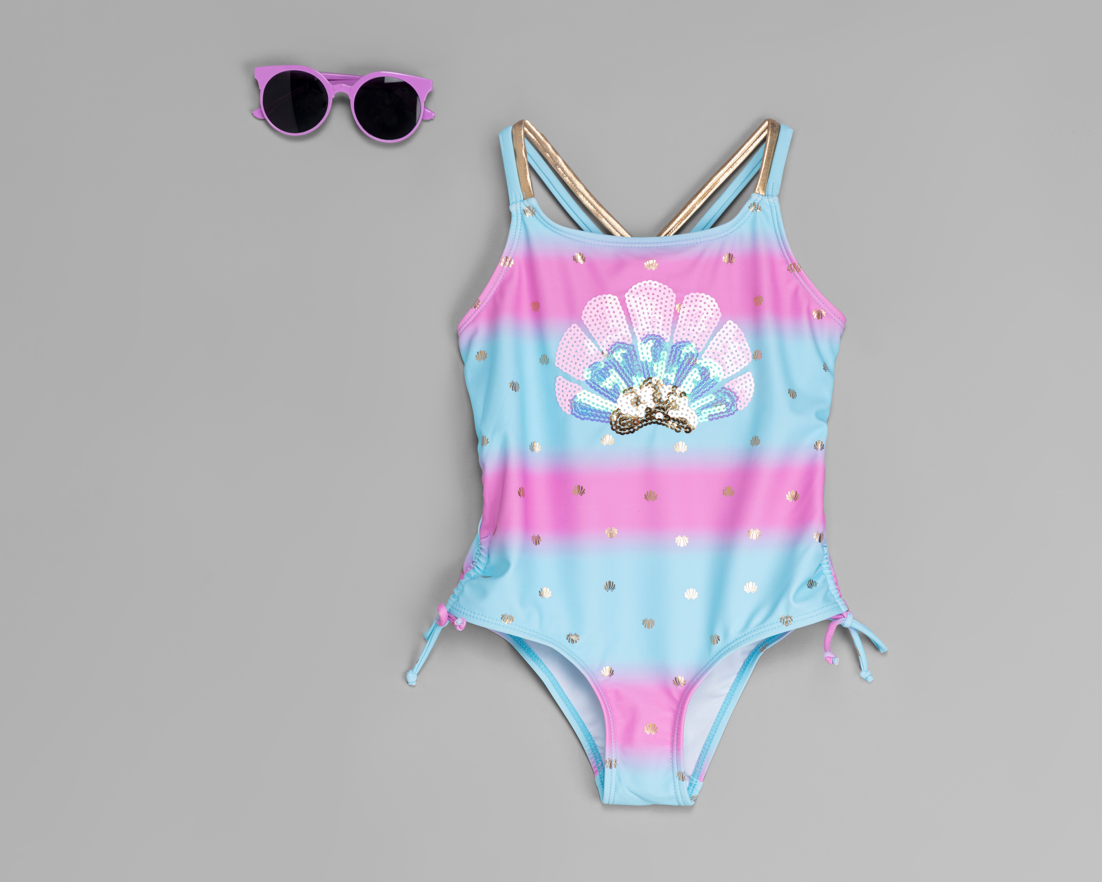 Traje de Baño y Lentes Rio Beach Estampado para Niña 2 Piezas