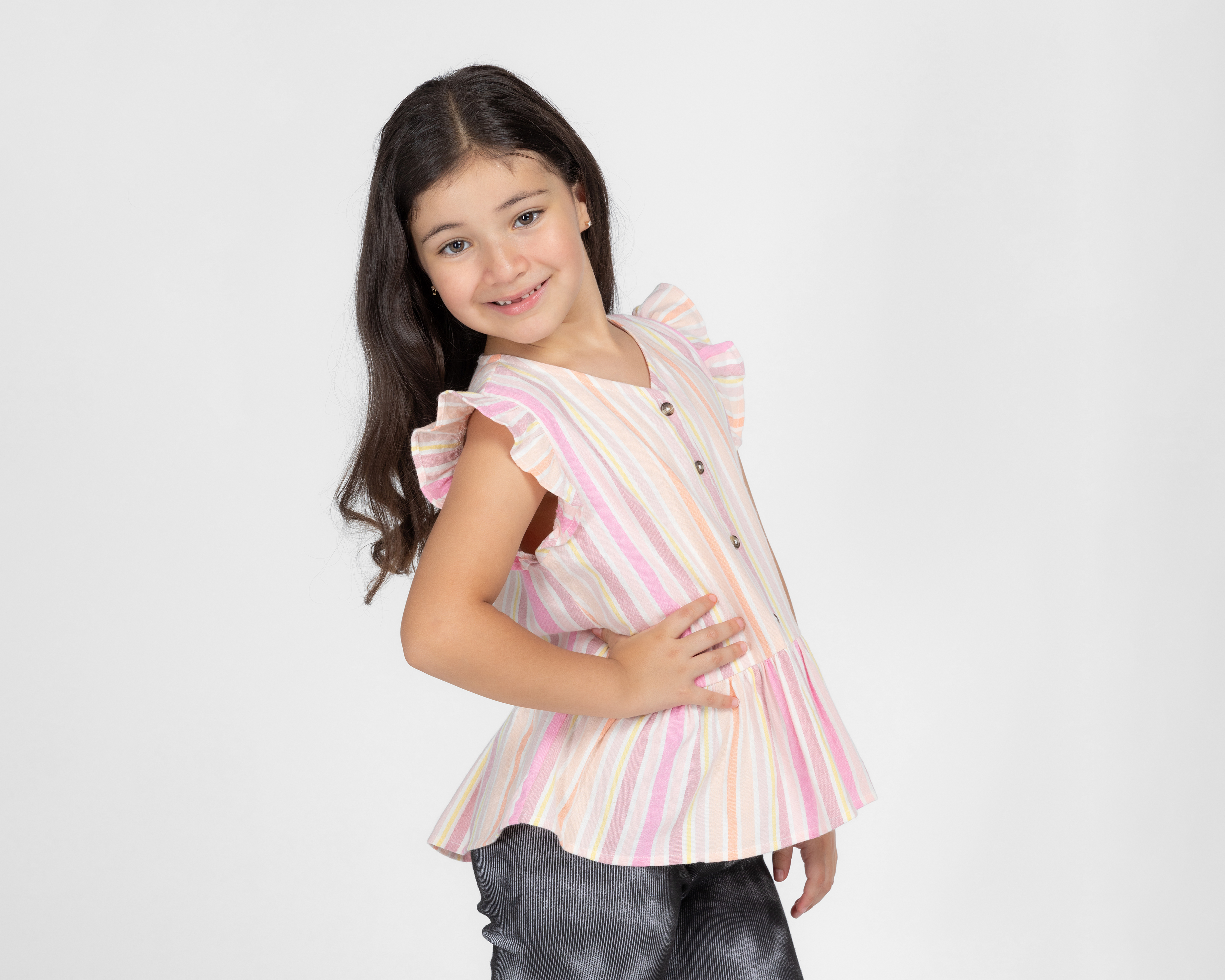 Foto 2 pulgar | Foto 1 | Blusa Refill sin Mangas a Rayas para Niña