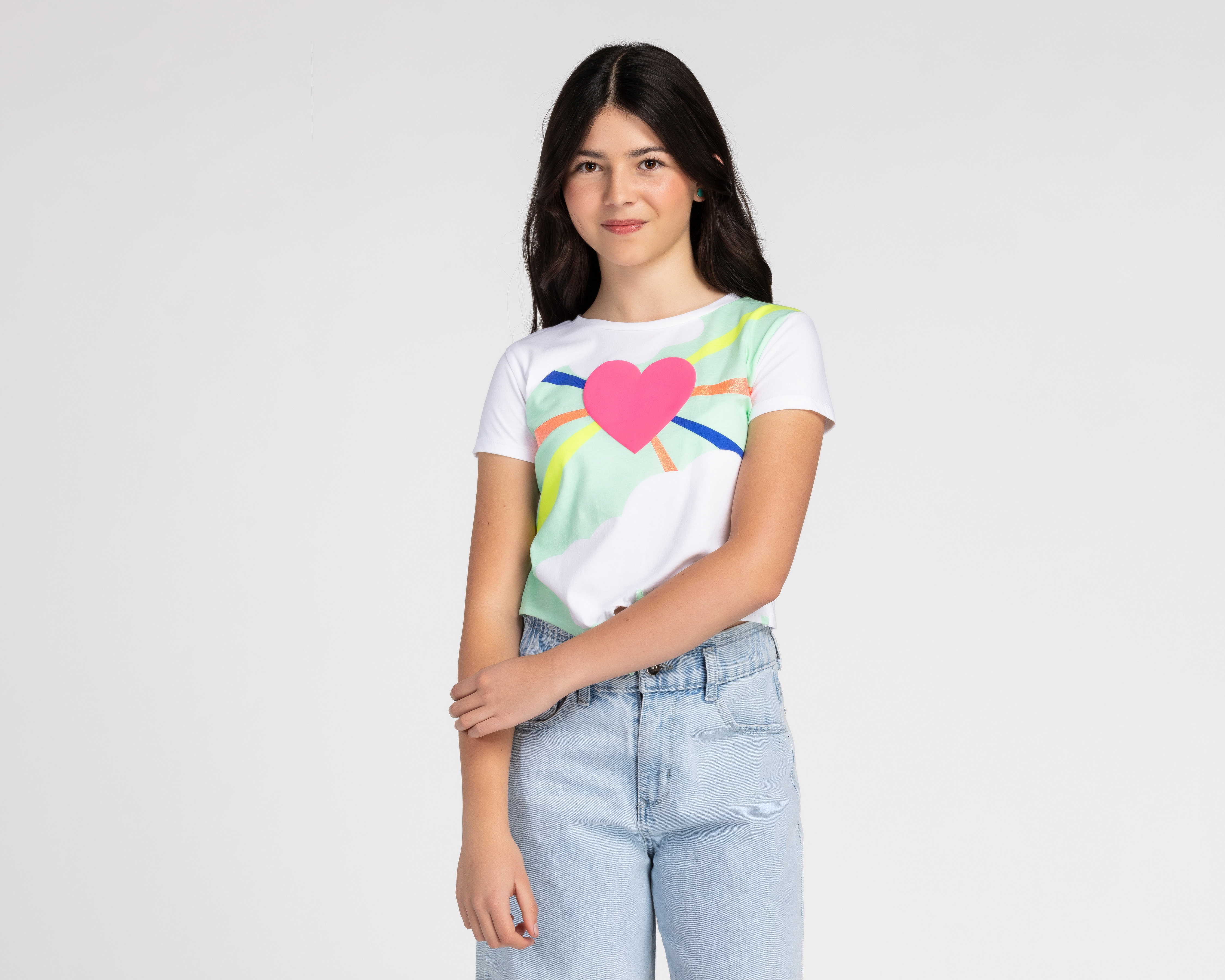 Playera Girls Attitude Manga Corta Estampada para Niña