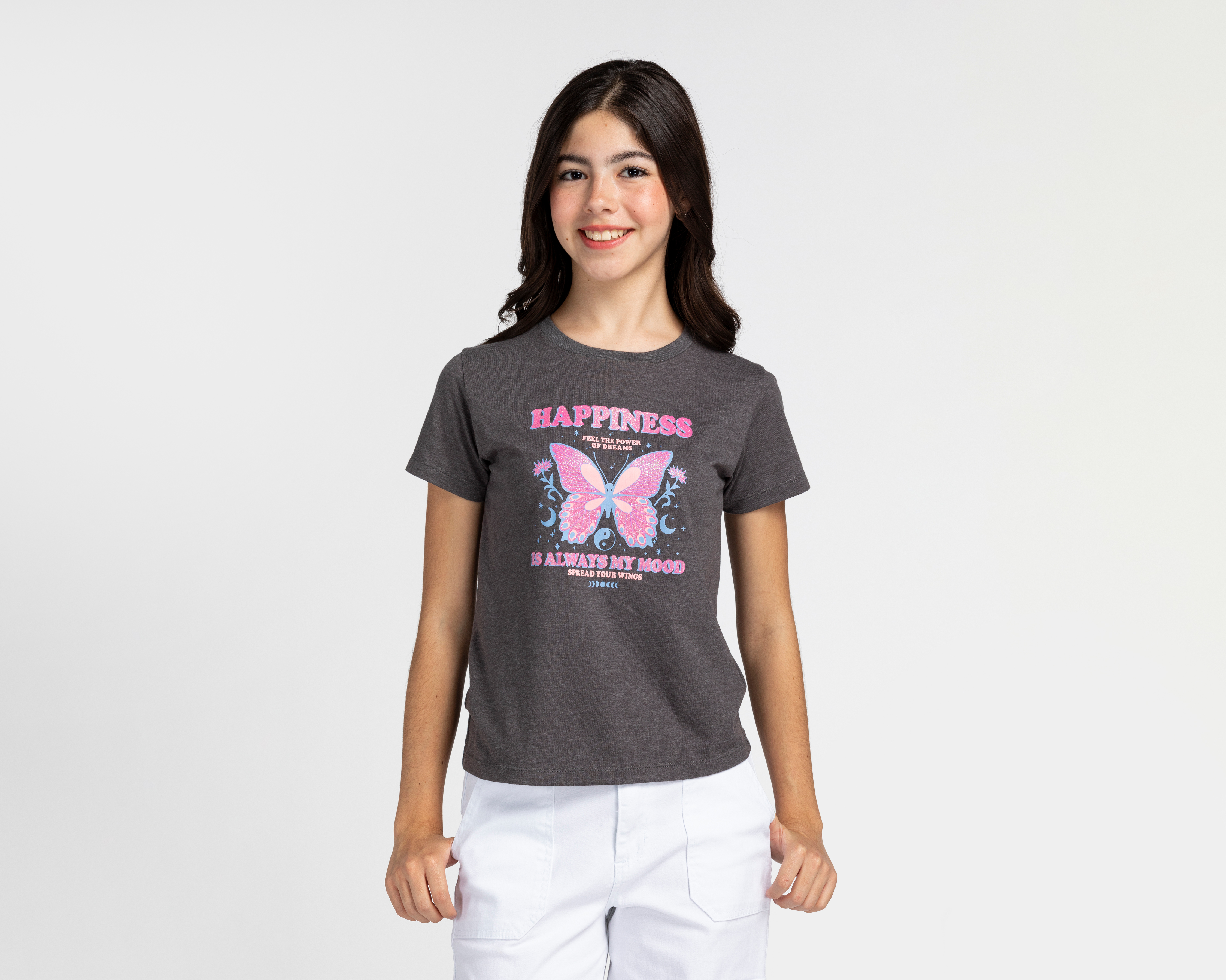 Foto 2 pulgar | Foto 1 | Playera Girls Attitude Manga Corta Estampada Juvenil