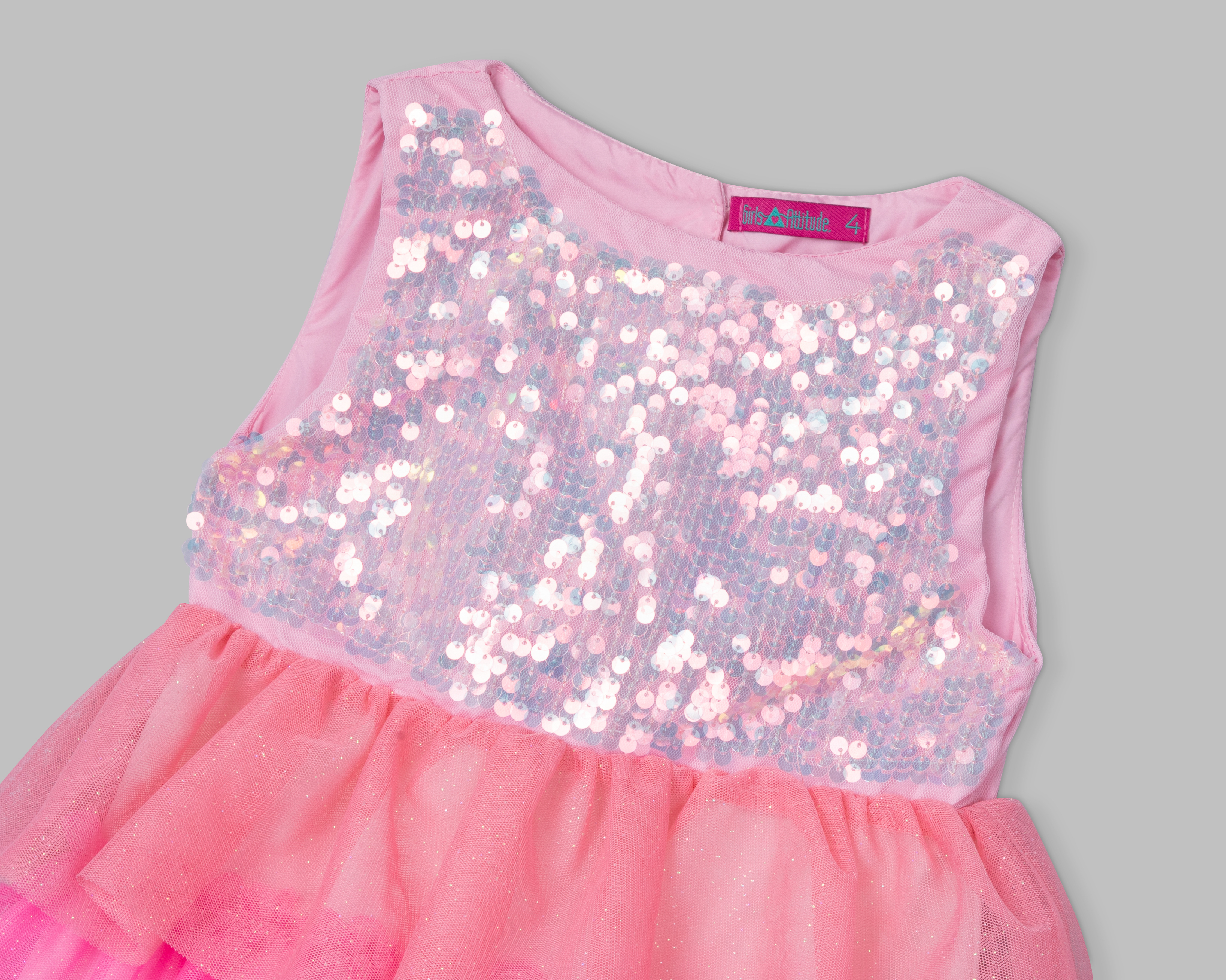 Foto 4 pulgar | Foto 3 | Vestido Multicolor Girls Attitude para Niña