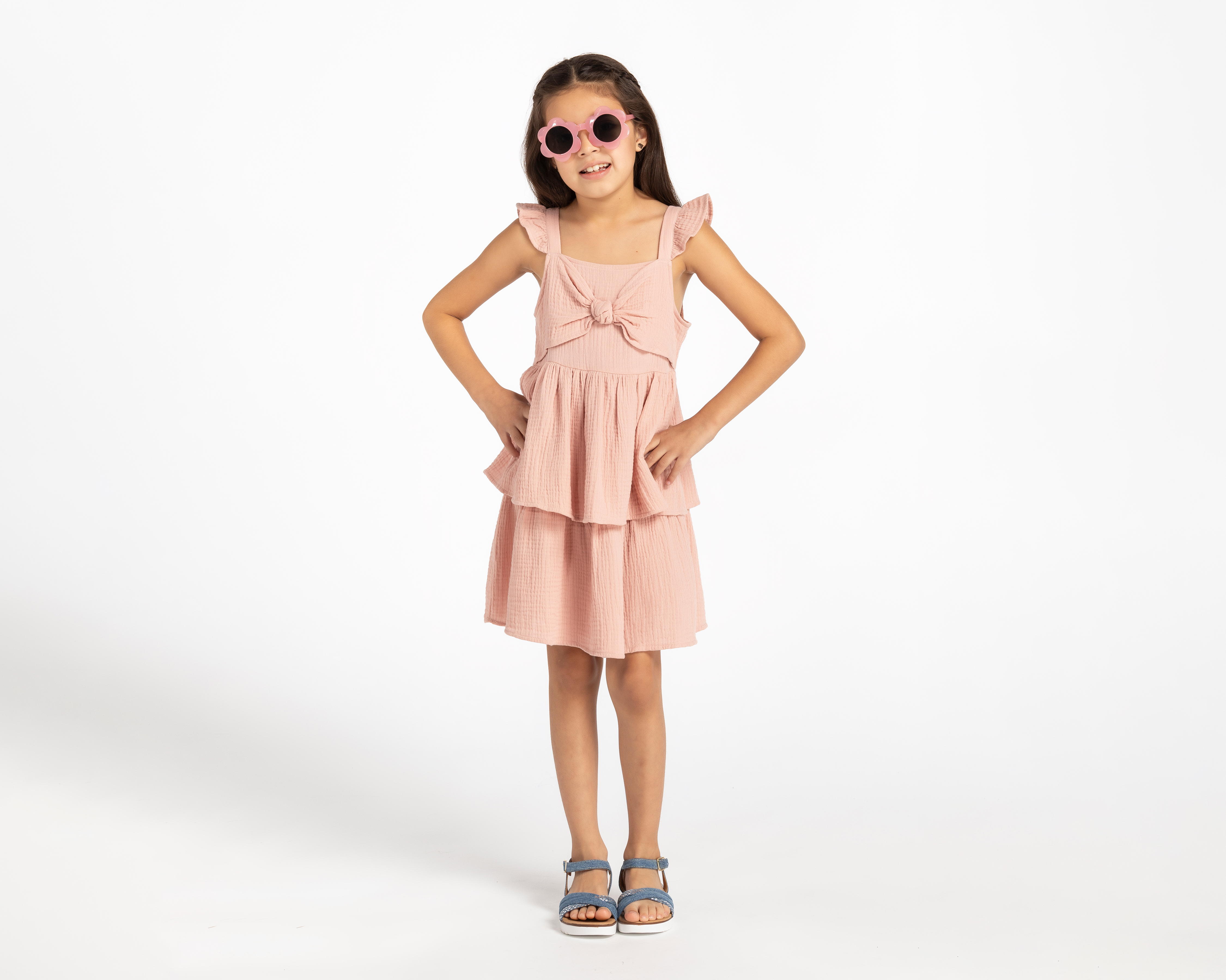 Foto 3 pulgar | Foto 2 | Vestido Rosa Refill para Niña con Lentes de Sol