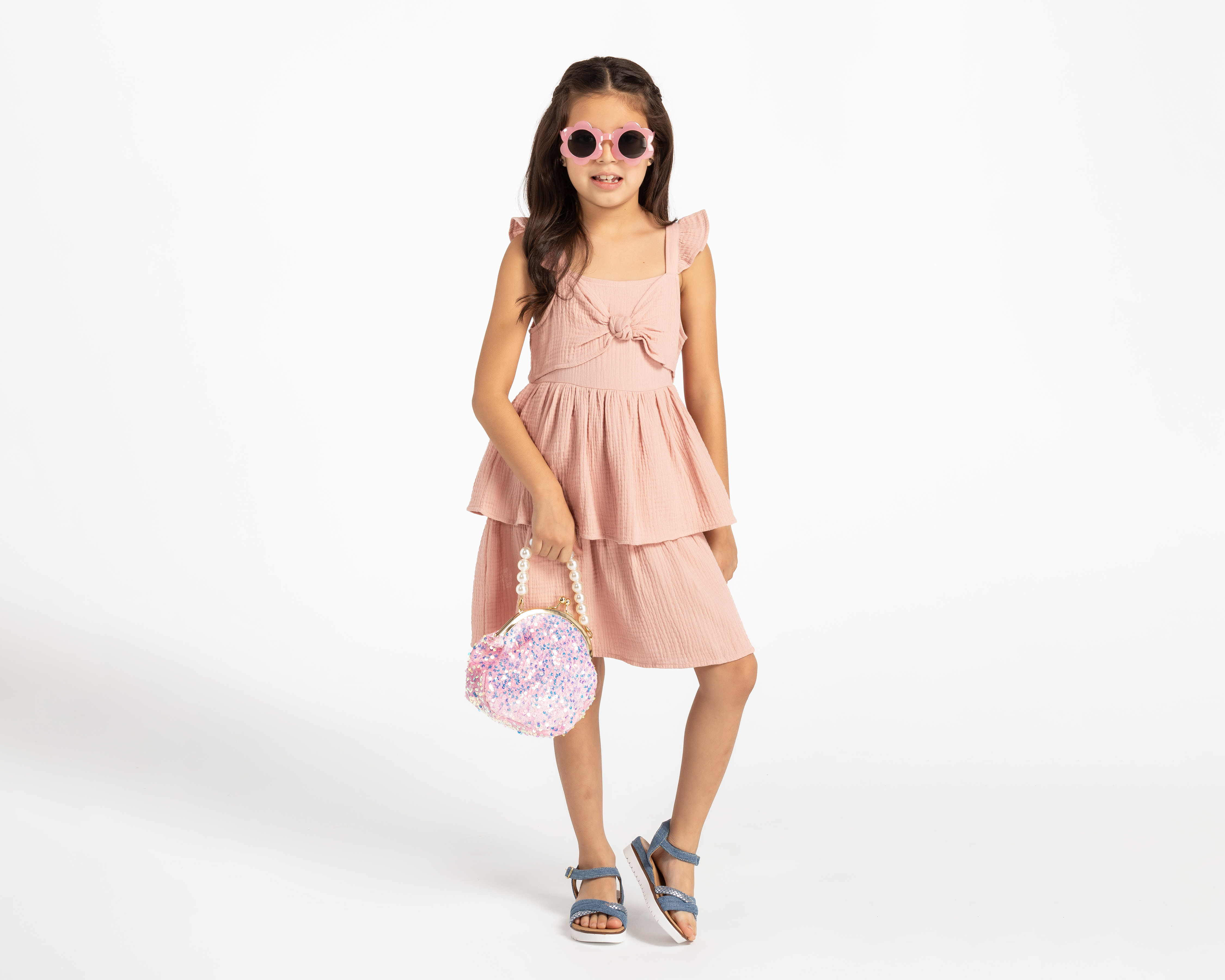 Foto 5 pulgar | Foto 4 | Vestido Rosa Refill para Niña con Lentes de Sol