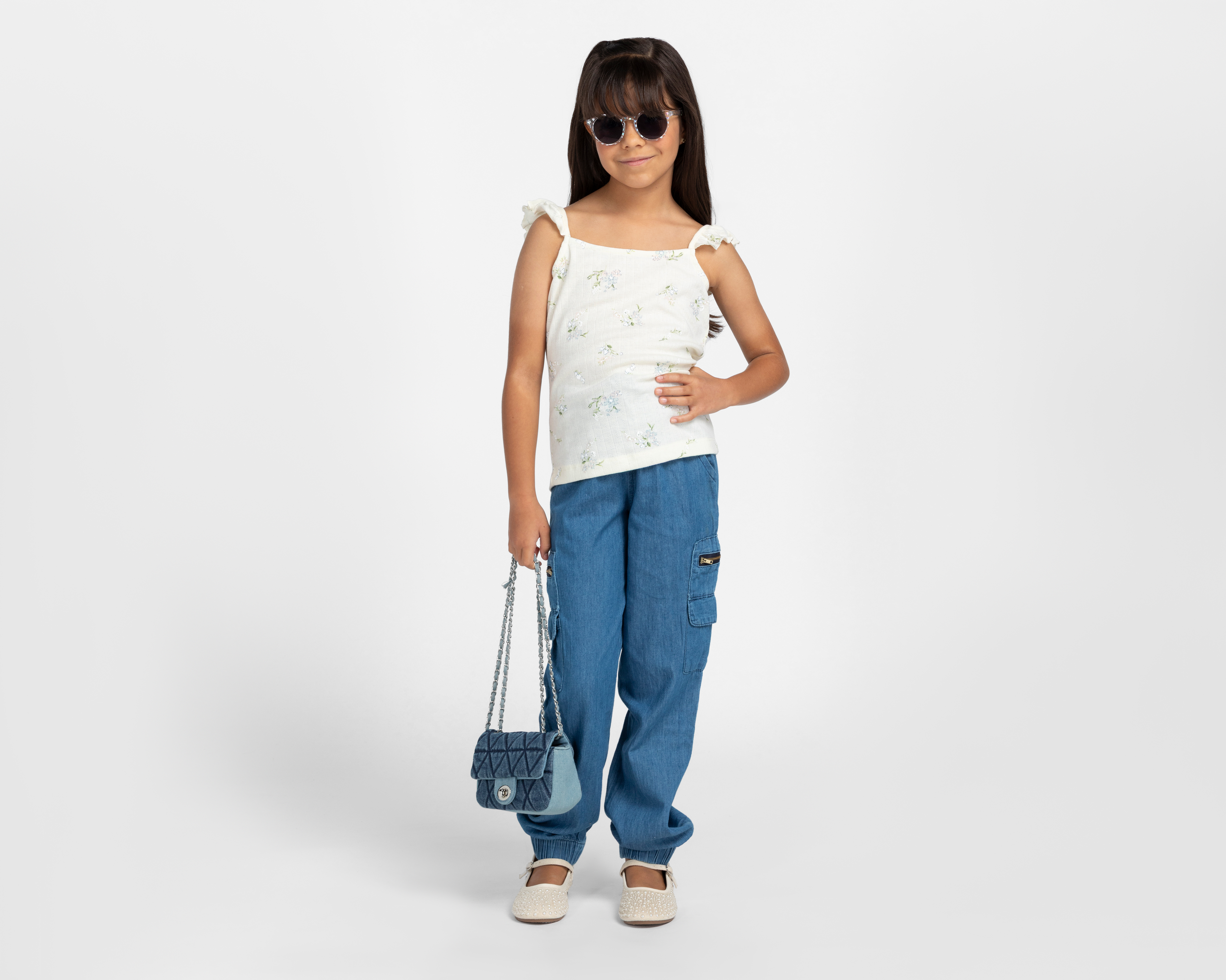 Foto 3 pulgar | Foto 2 | Blusa Refill sin Mangas Floral para Niña