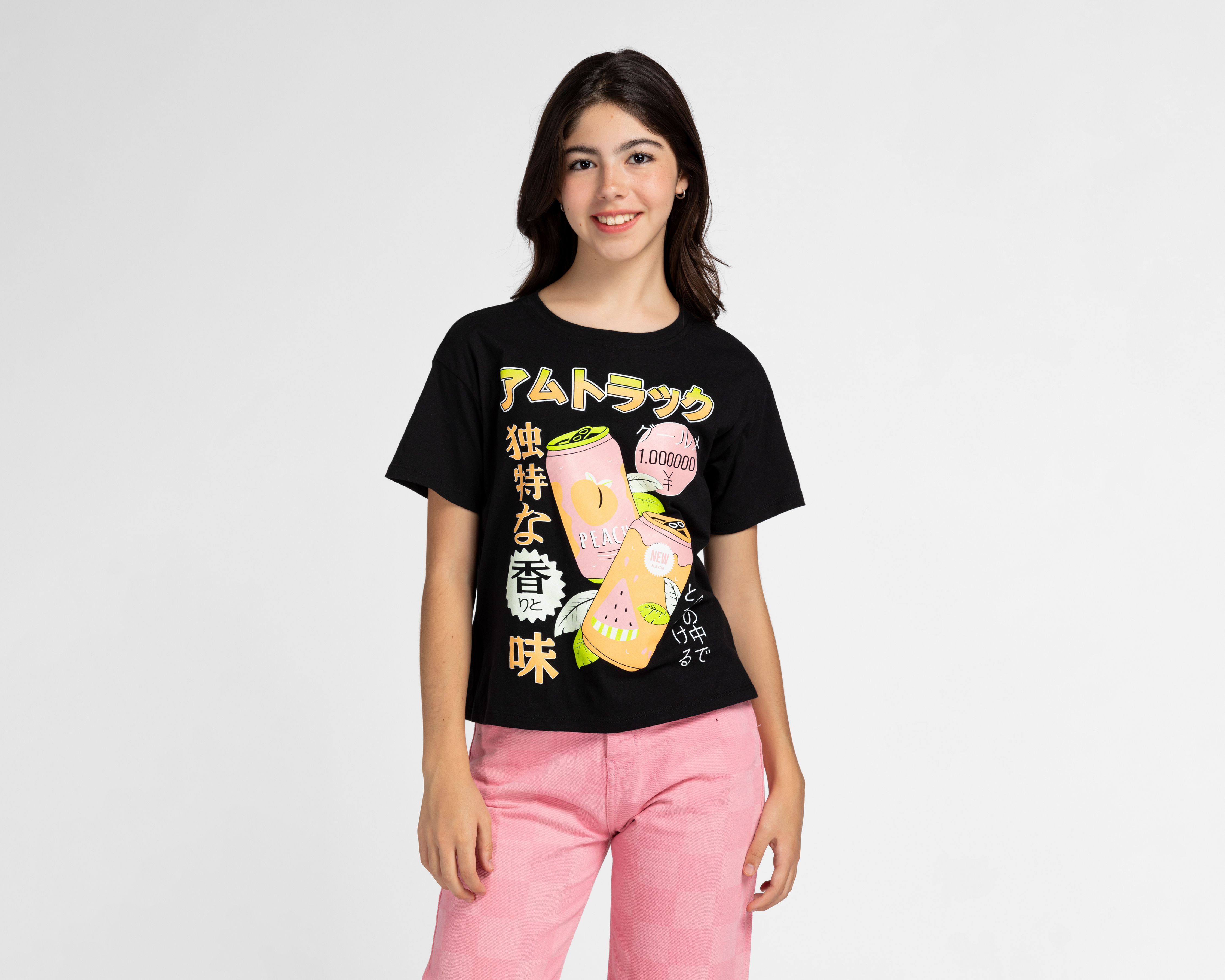 Playera Girls Attitude Manga Corta Estampada para Niña