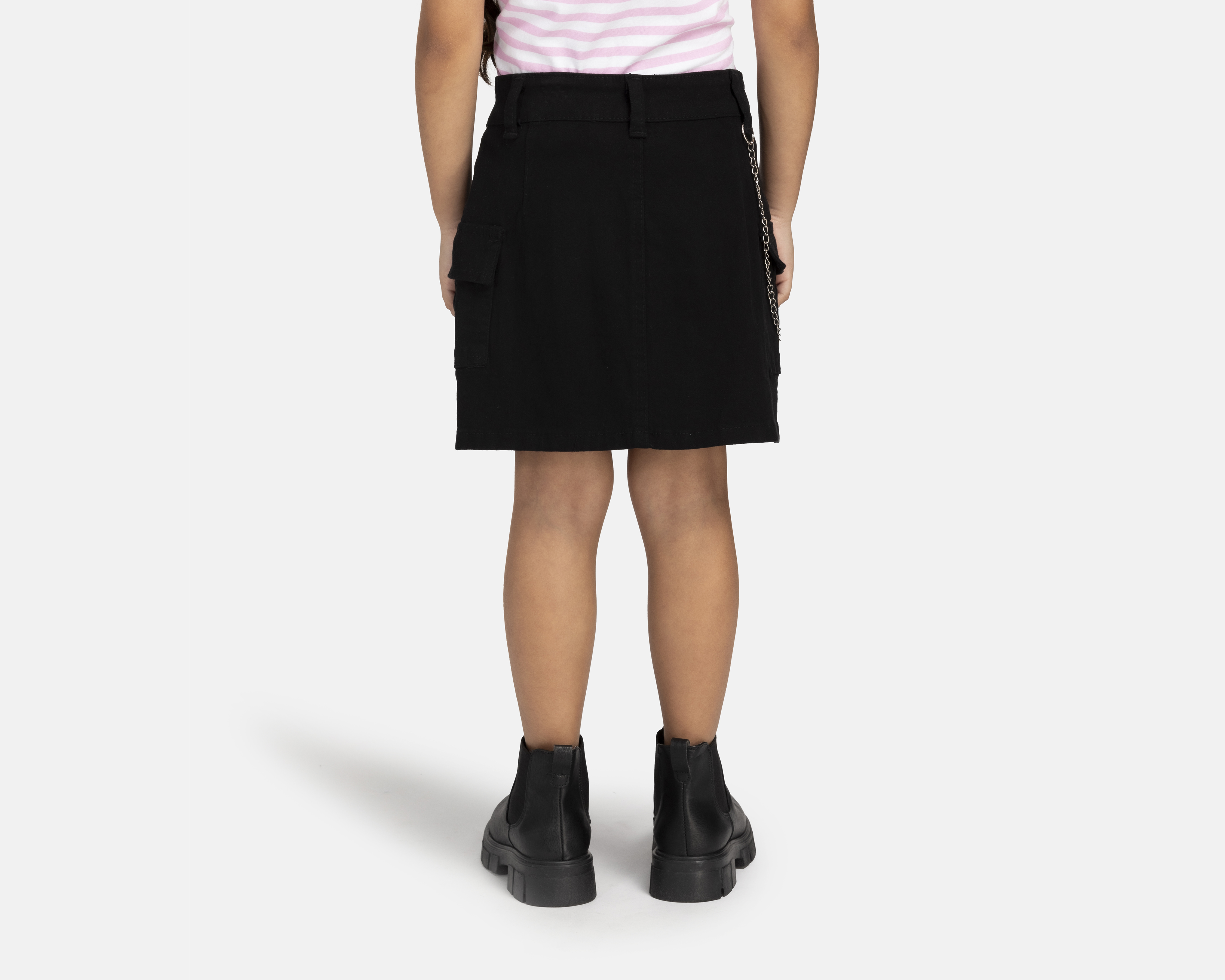 Foto 3 pulgar | Foto 2 | Falda Negra Girls Attitude Juvenil con Cadena