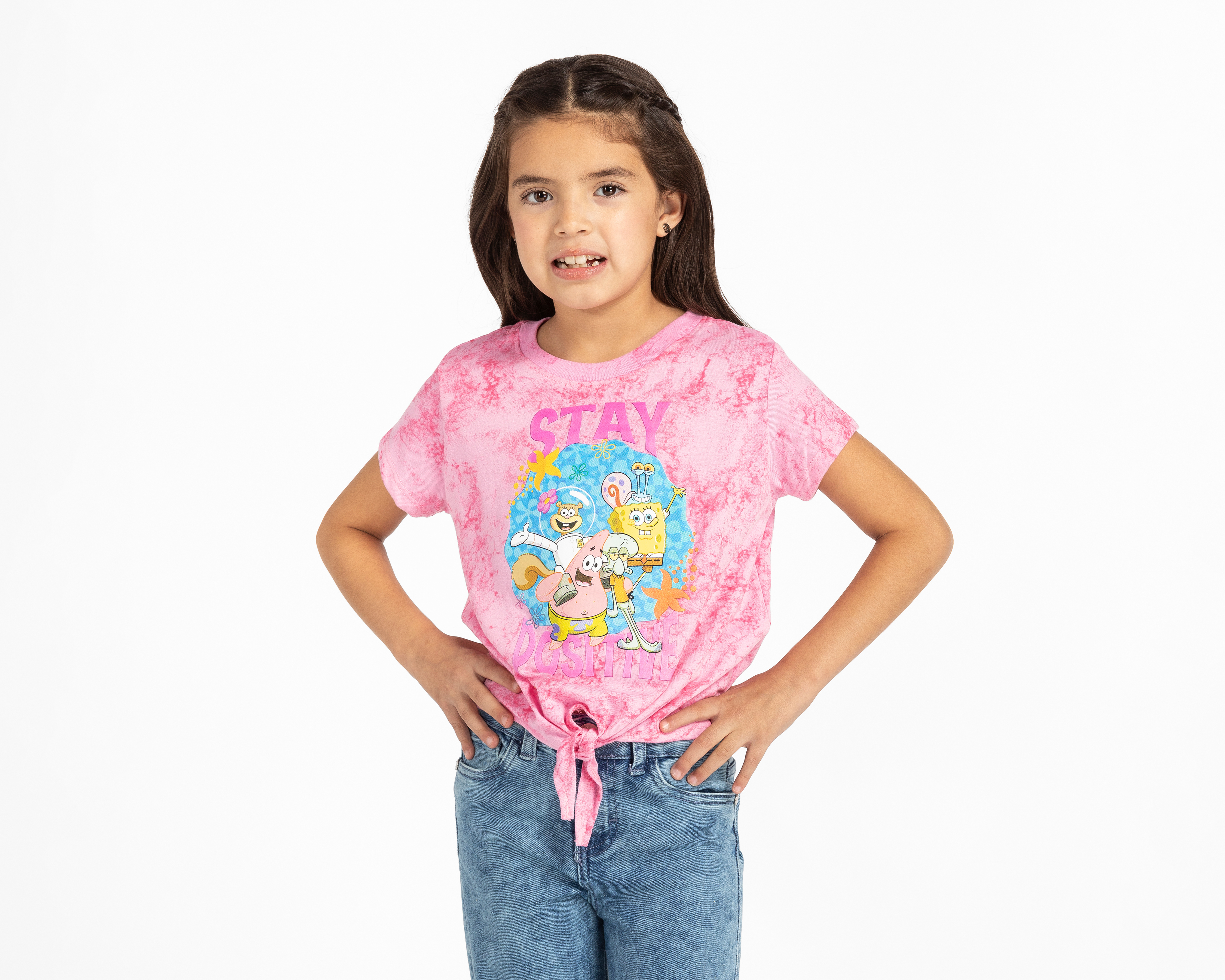 Foto 2 pulgar | Foto 1 | Playera Bob Esponja Manga Corta Estampada para Niña