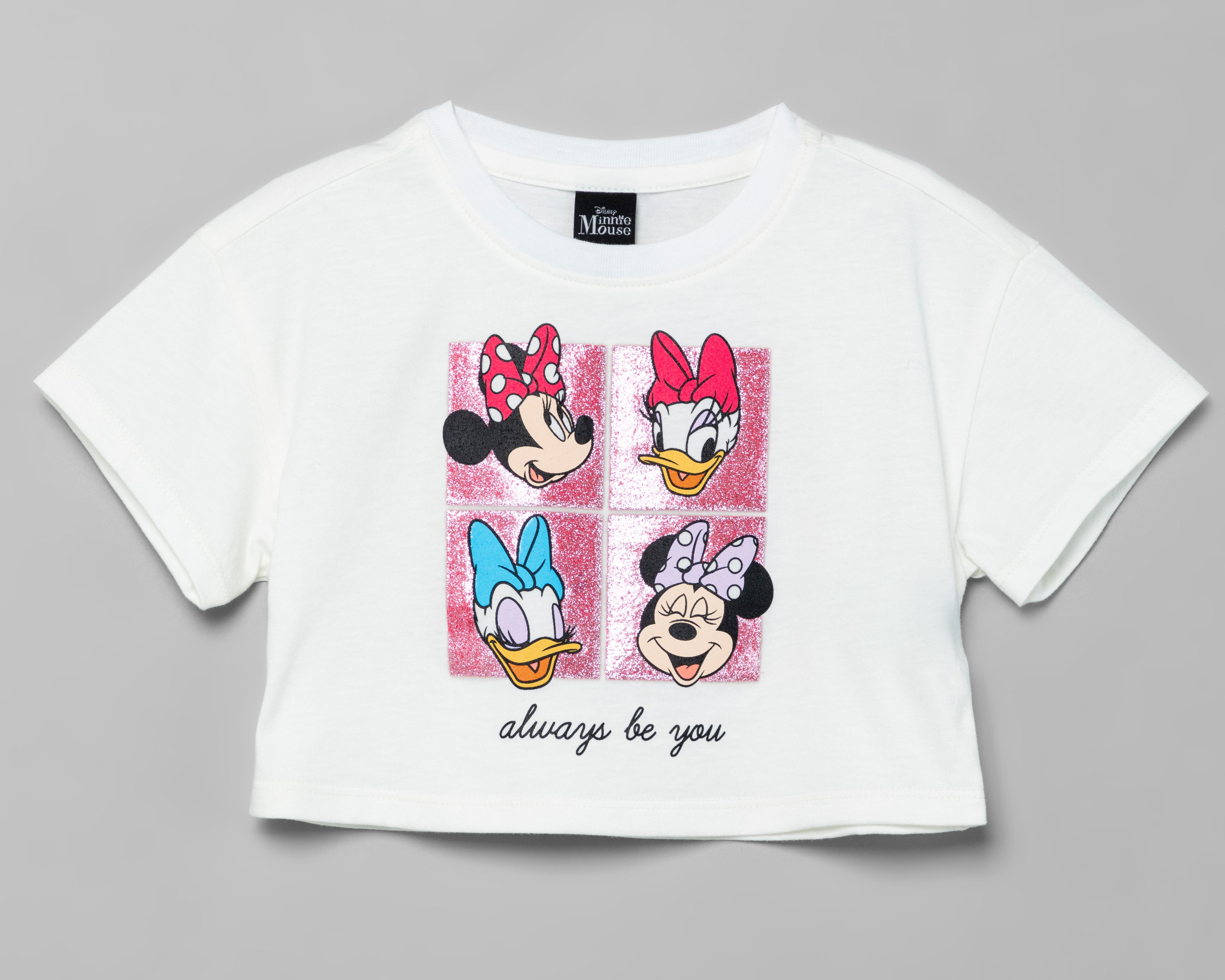 Foto 2 pulgar | Foto 1 | Crop Top Disney Manga Corta Estampada para Niña