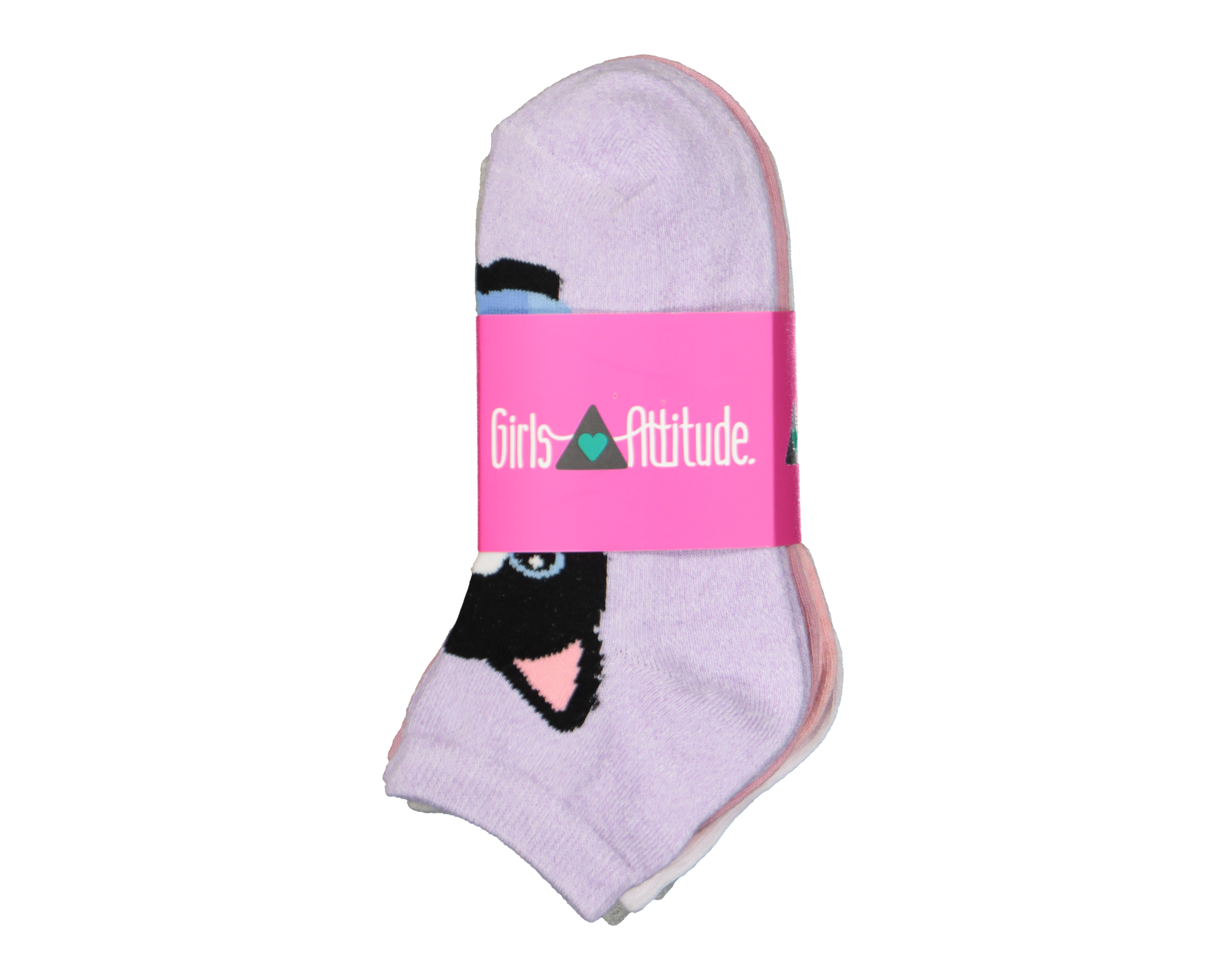 Foto 4 pulgar | Foto 3 | Calcetas Tines Girls Attitude Estampadas para Niña 6 Pares