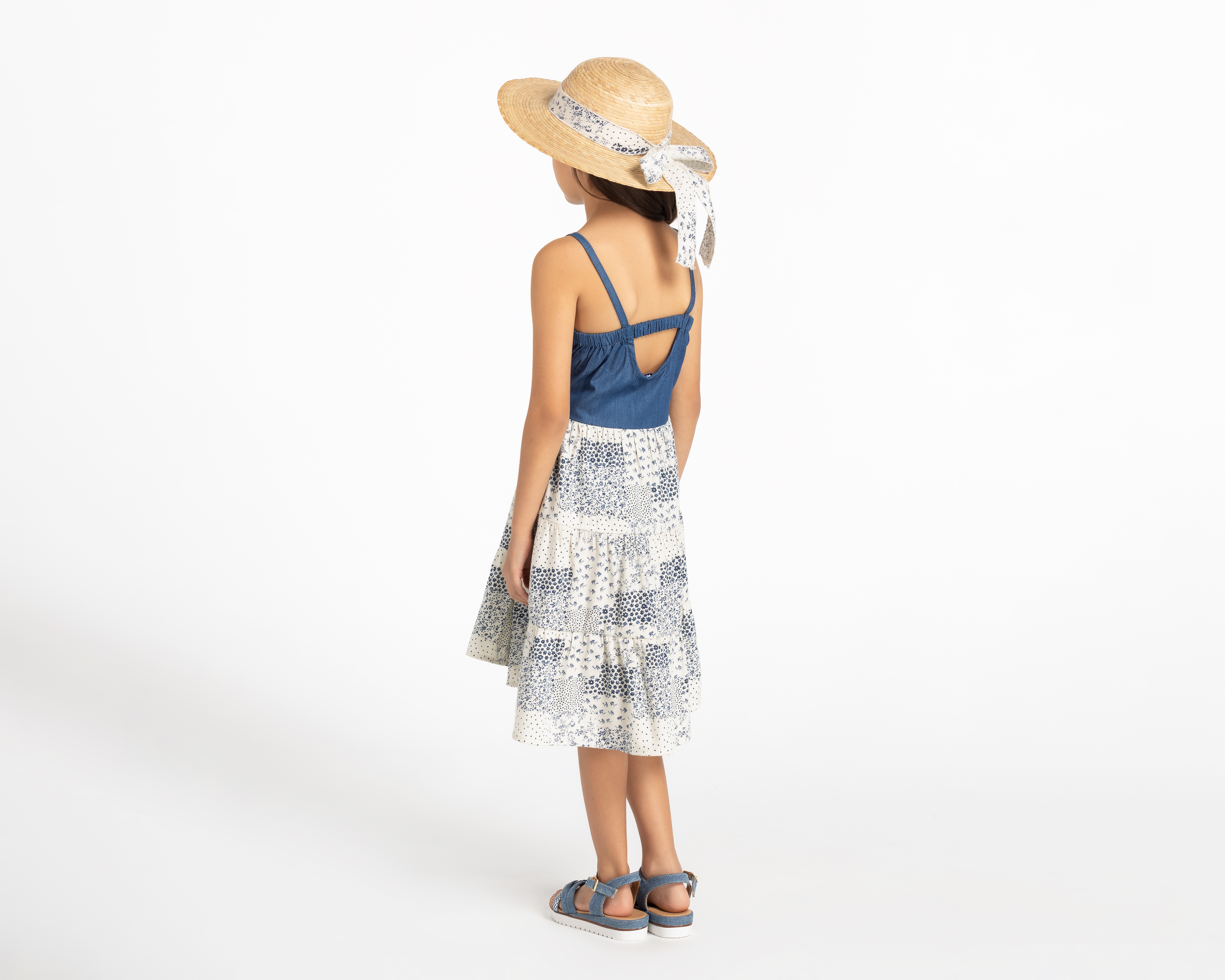 Foto 3 | Foto 3 | Vestido Azul Refill para Niña con Sombrero