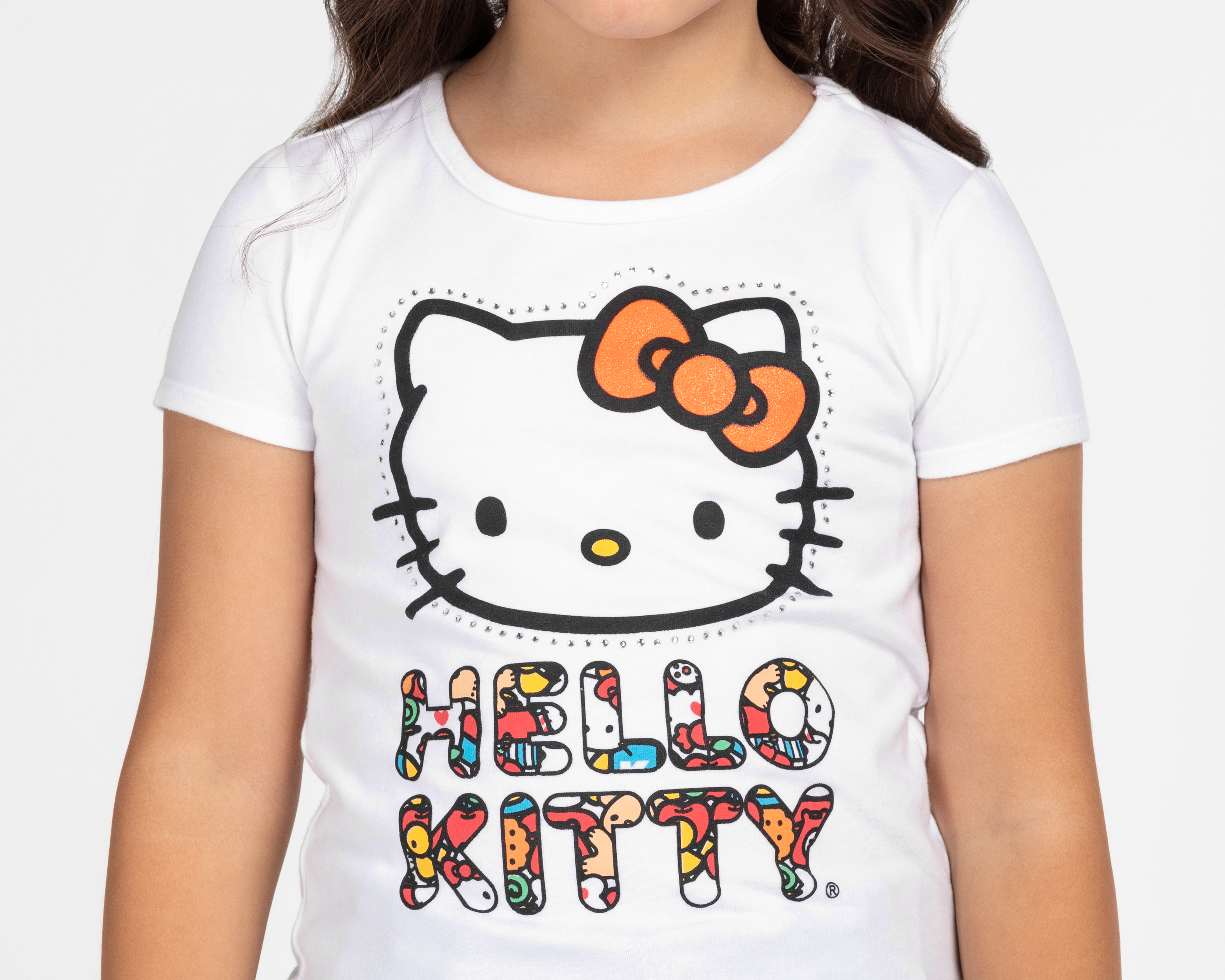 Foto 4 pulgar | Foto 3 | Playera Hello Kitty Manga Corta Estampada para Niña