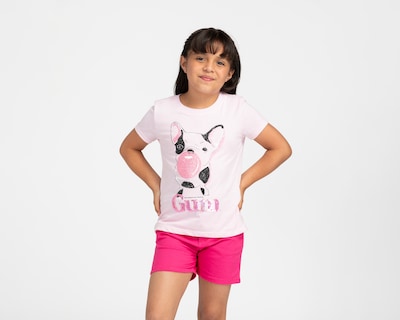 Foto 1 | Foto 1 | Playera de Cuello Redondo Girl Attitude Rosa para Niña
