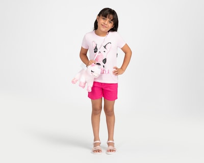 Foto 2 | Foto 2 | Playera de Cuello Redondo Girl Attitude Rosa para Niña