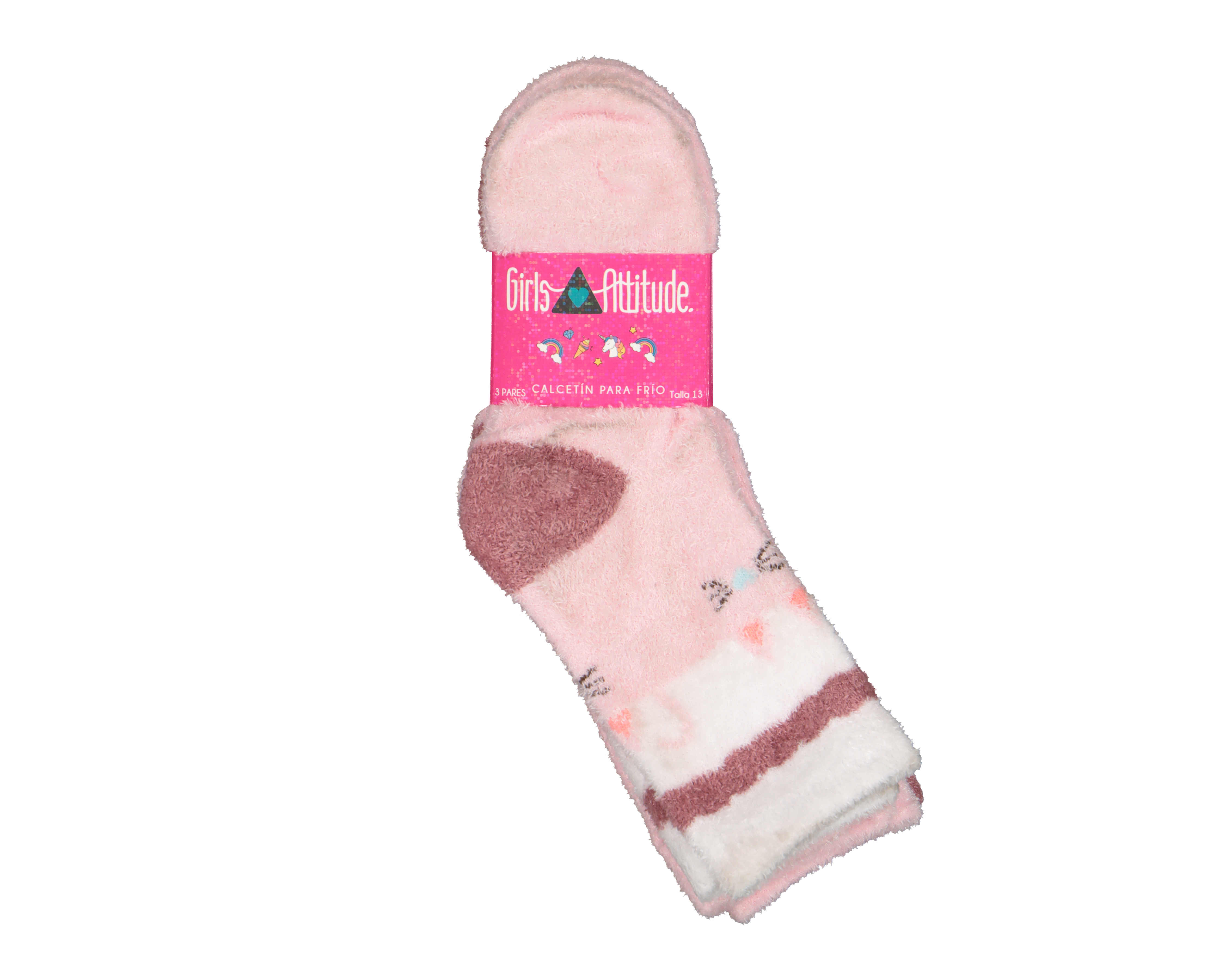 Foto 4 pulgar | Foto 3 | Calcetas Largas Girls Attitude para Niña 3 Pares