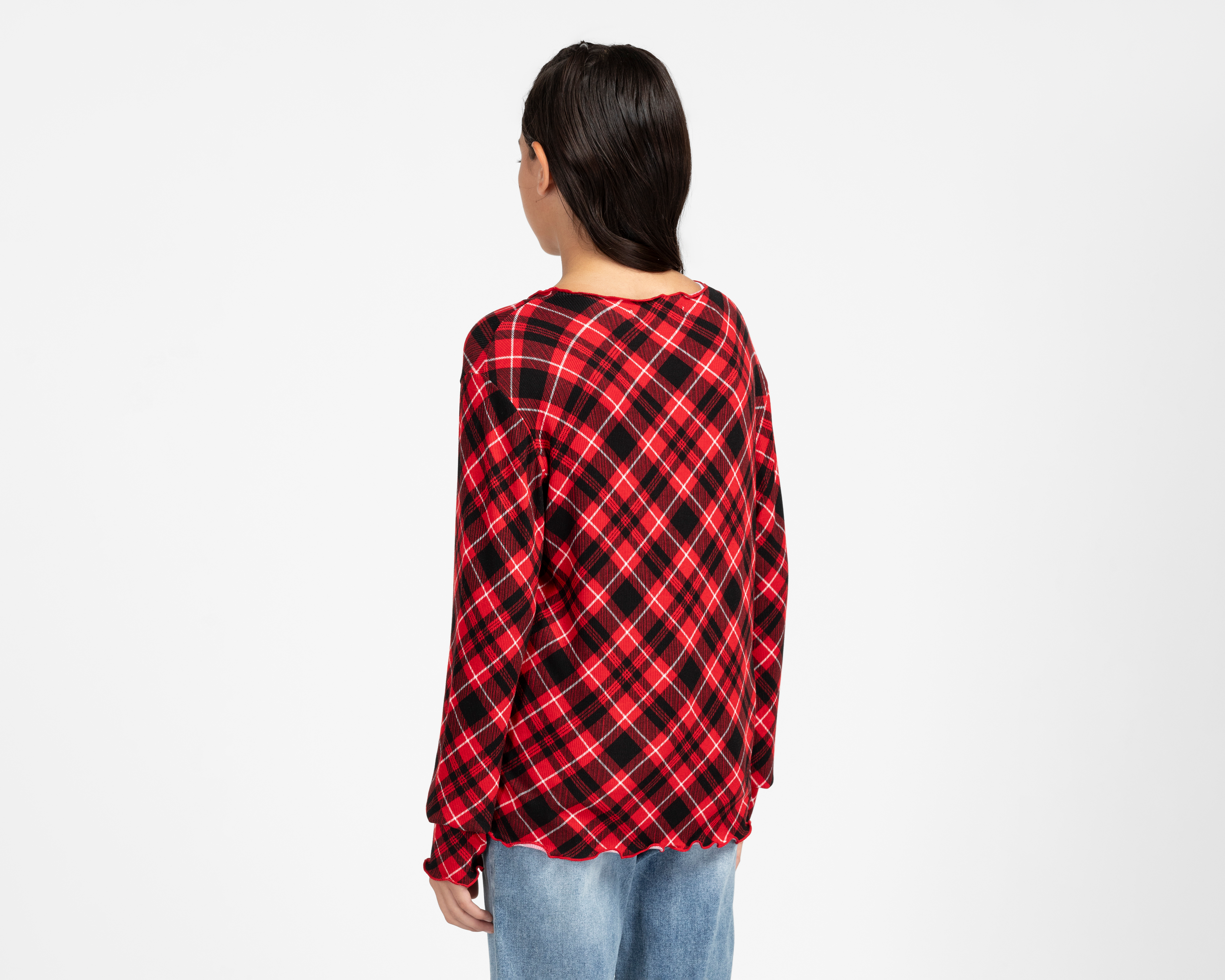 Foto 4 pulgar | Foto 3 | Blusa Refill Manga Larga a Cuadros para Niña