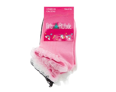Foto 3 | Foto 3 | Calcetas de Vestir Girls Attitude para Niña 3 Pares