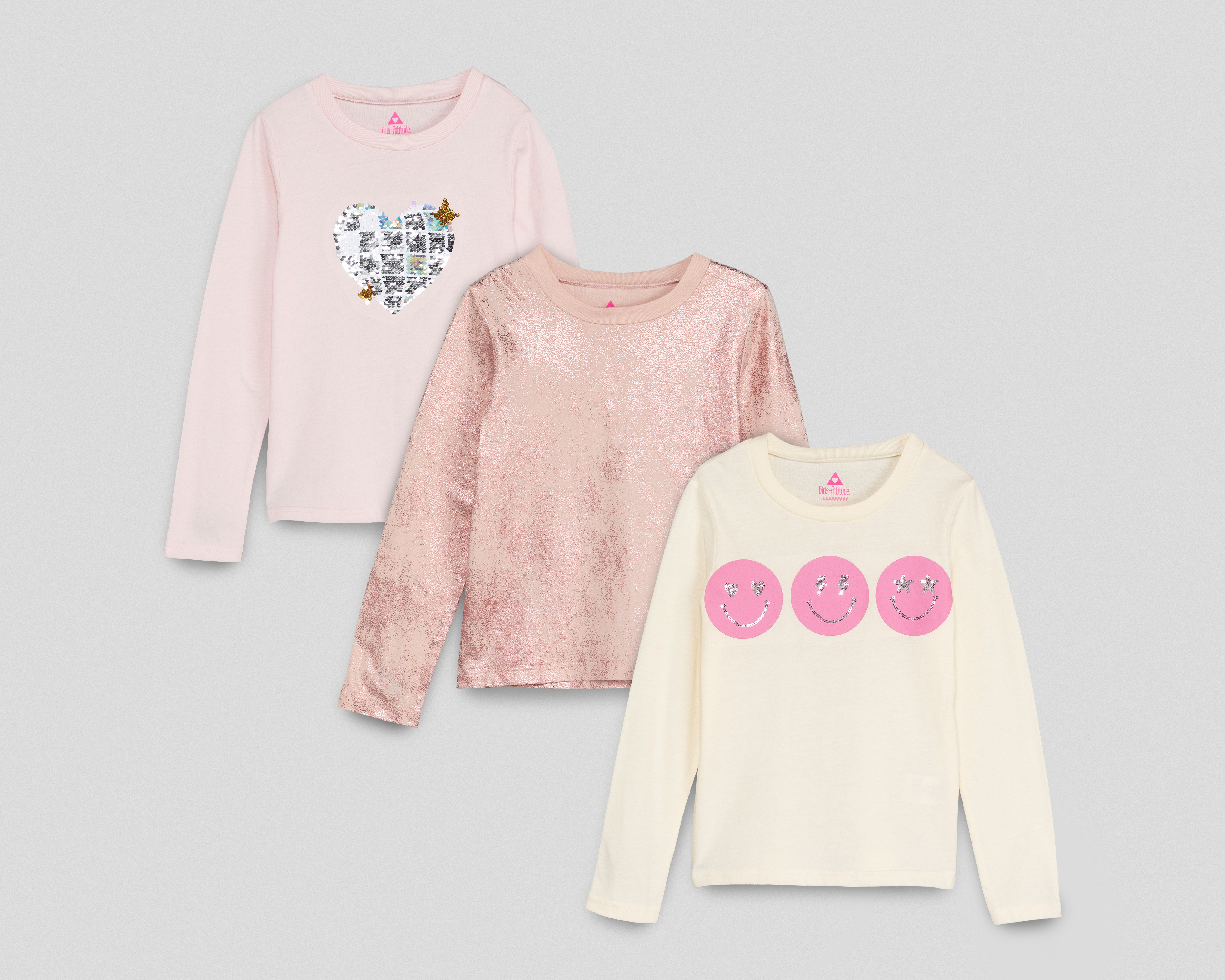 Foto 2 pulgar | Foto 1 | Playera Girls Attitude para Niña 3 Piezas