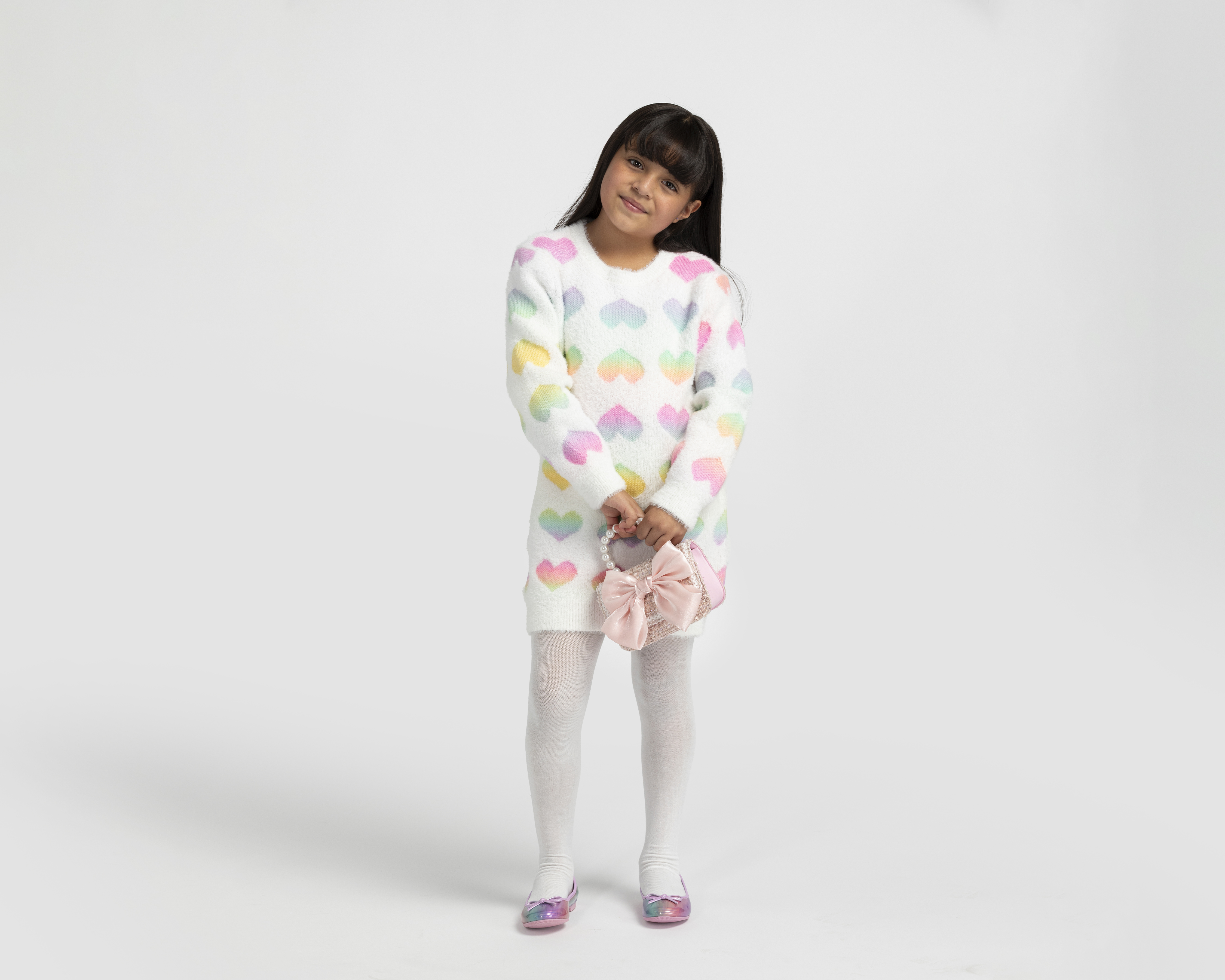 Foto 4 pulgar | Foto 3 | Vestido Blanco Girls Attitude para Niña con Mallas