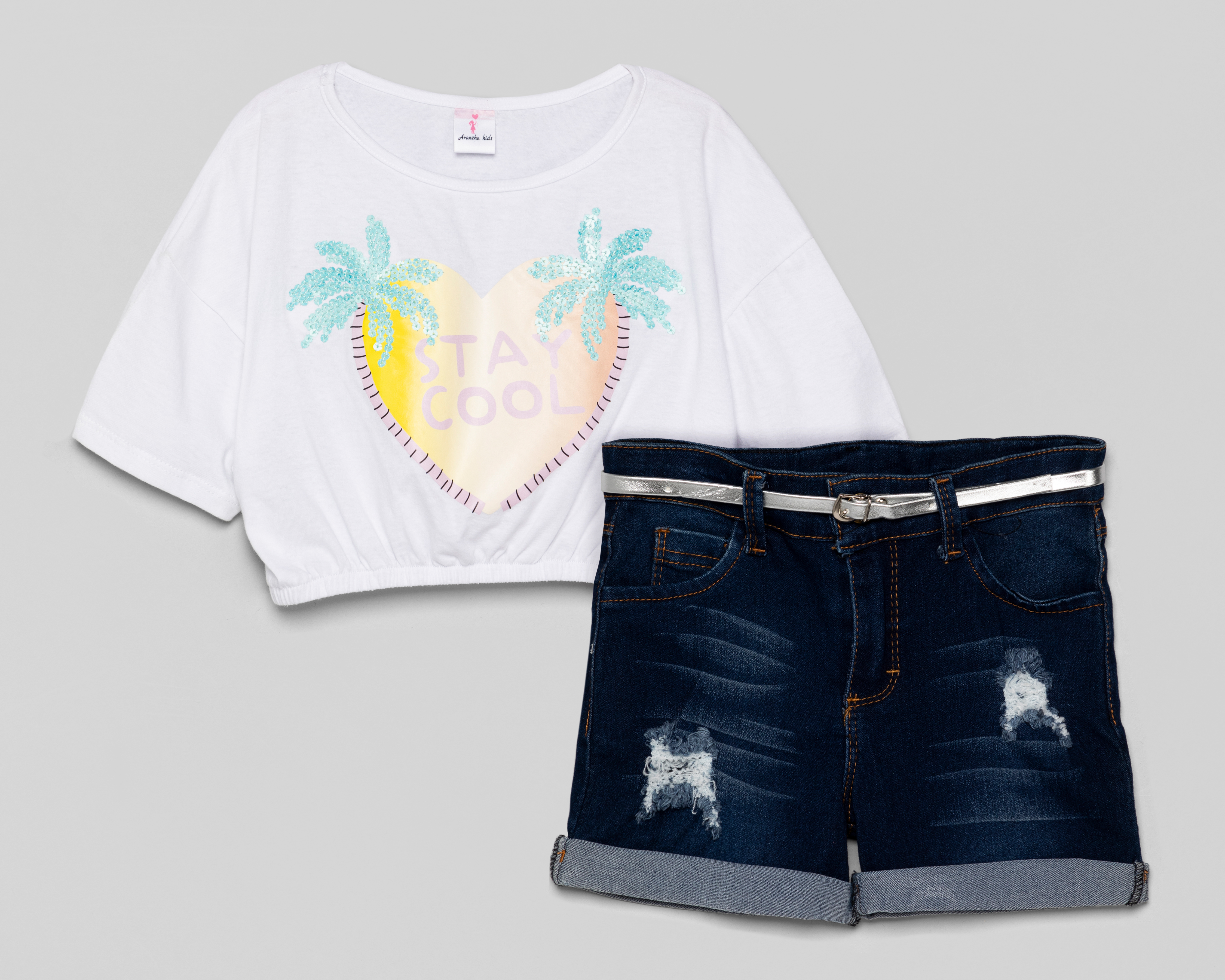 Foto 1 | Foto 1 | Conjunto de Playera y Short Girls Attitude para Niña