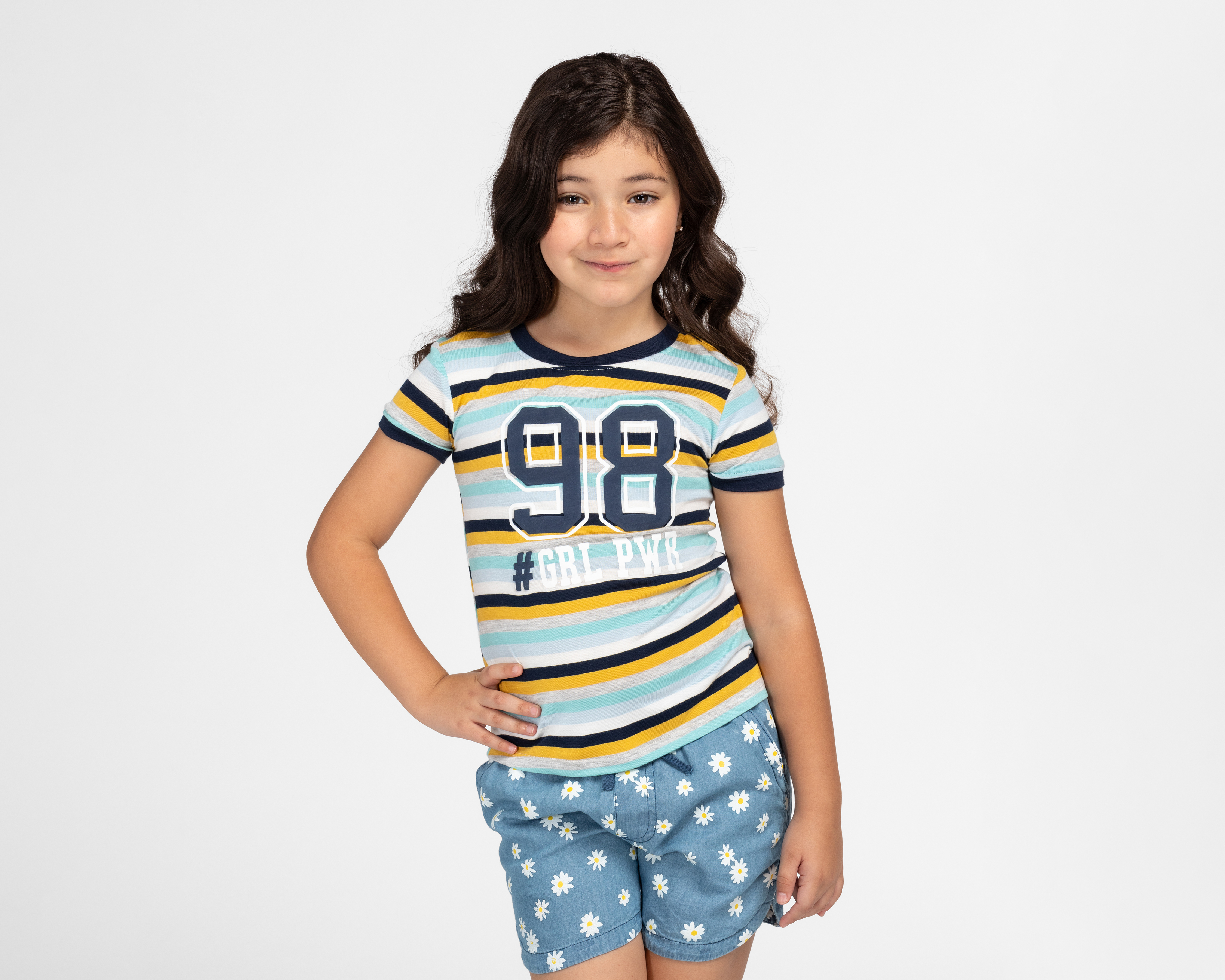 Foto 1 | Foto 1 | Playera Refill Manga Corta de Rayas para Niña