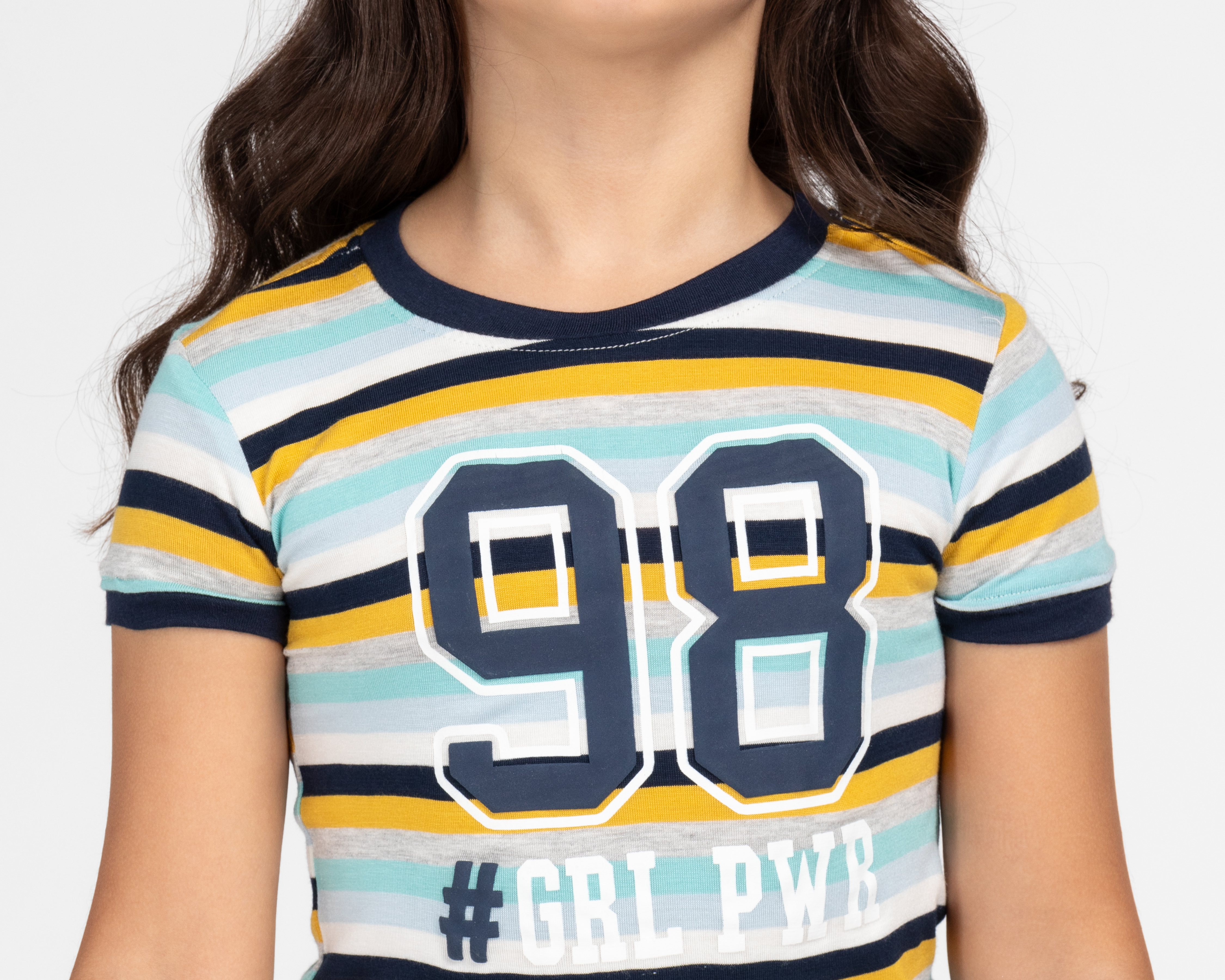 Foto 5 pulgar | Foto 4 | Playera Refill Manga Corta de Rayas para Niña