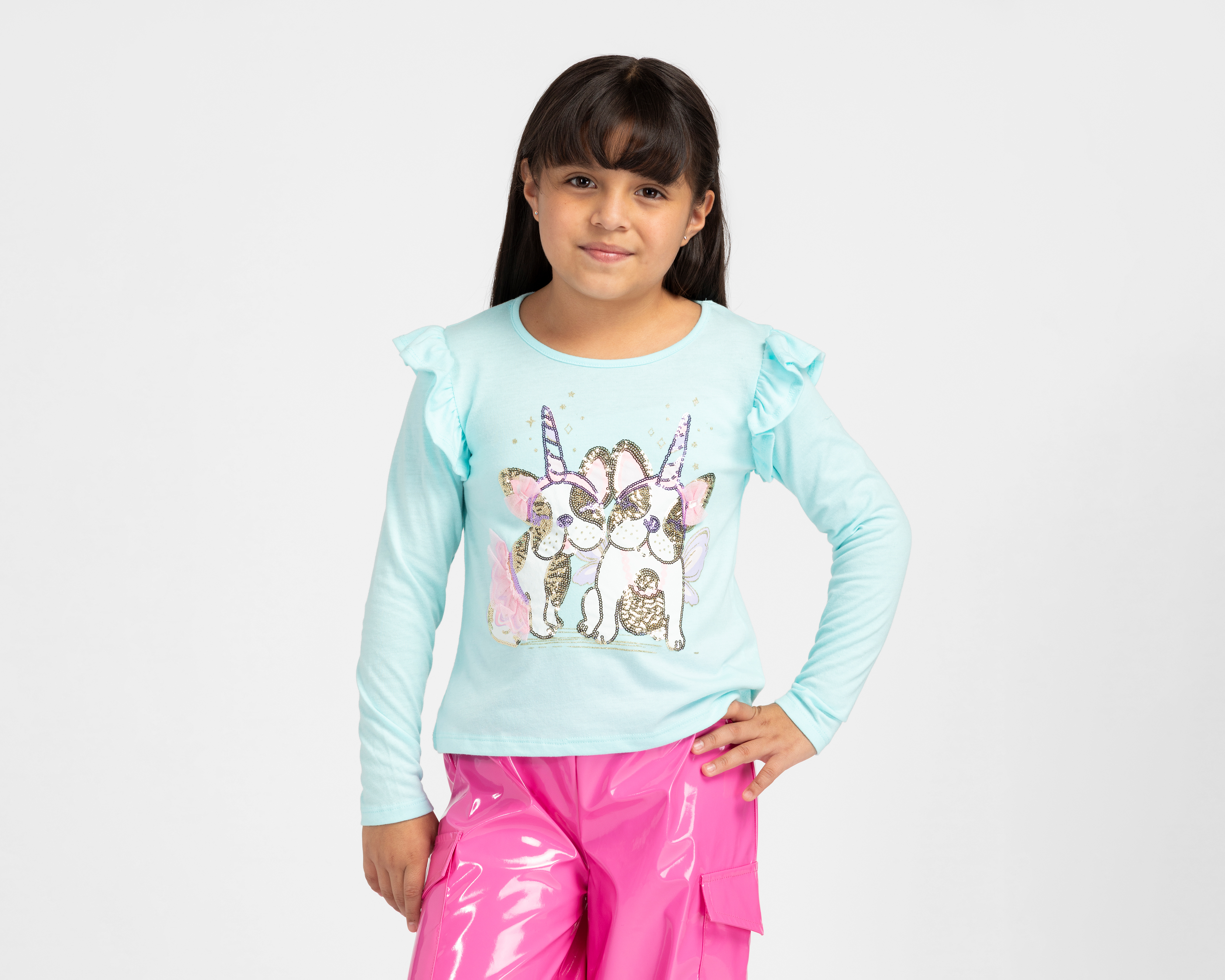 Foto 2 pulgar | Foto 1 | Playera Girls Attitude Manga Larga Estampada para Niña