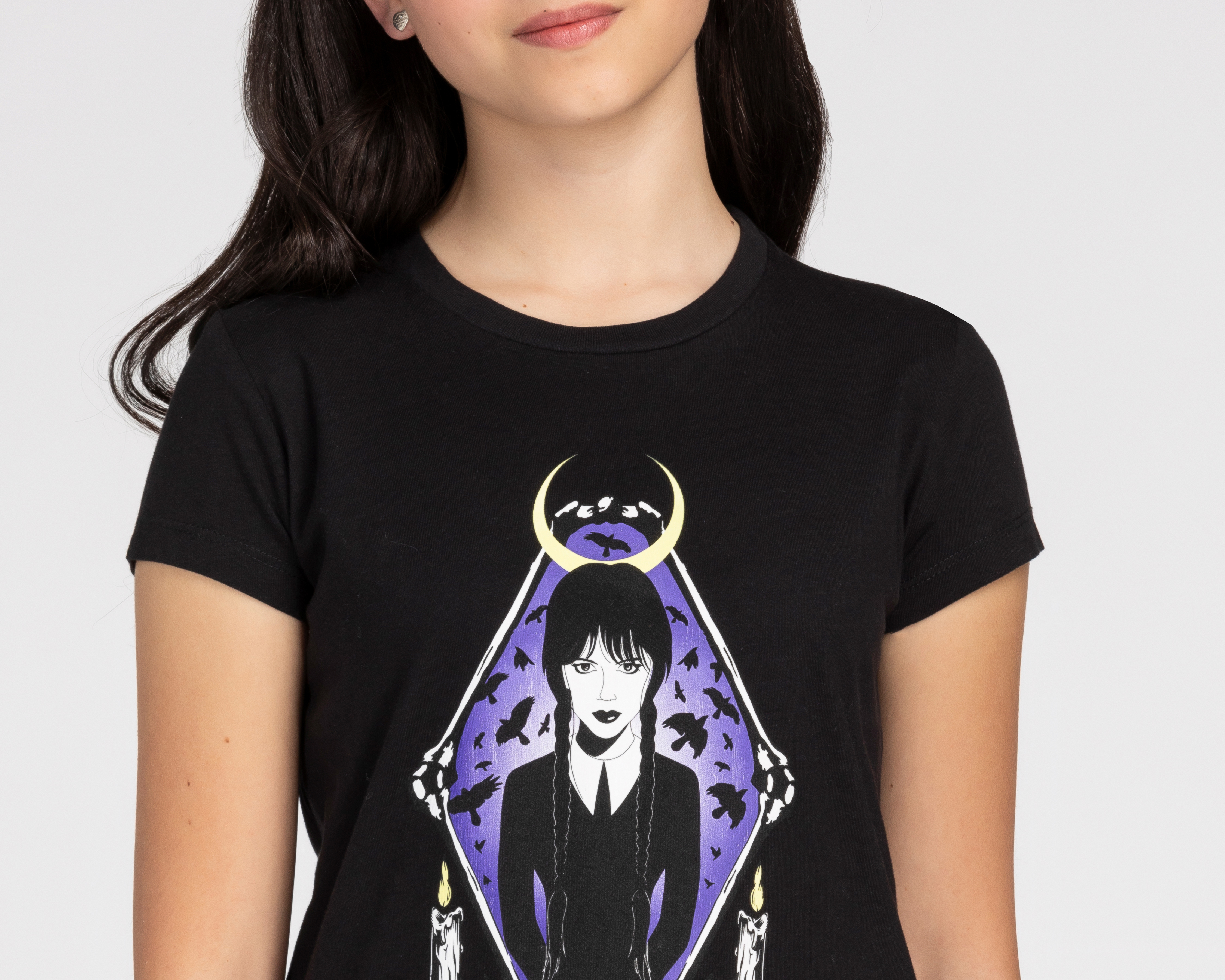 Foto 4 pulgar | Foto 3 | Playera Merlina Manga Corta Estampada para Niña