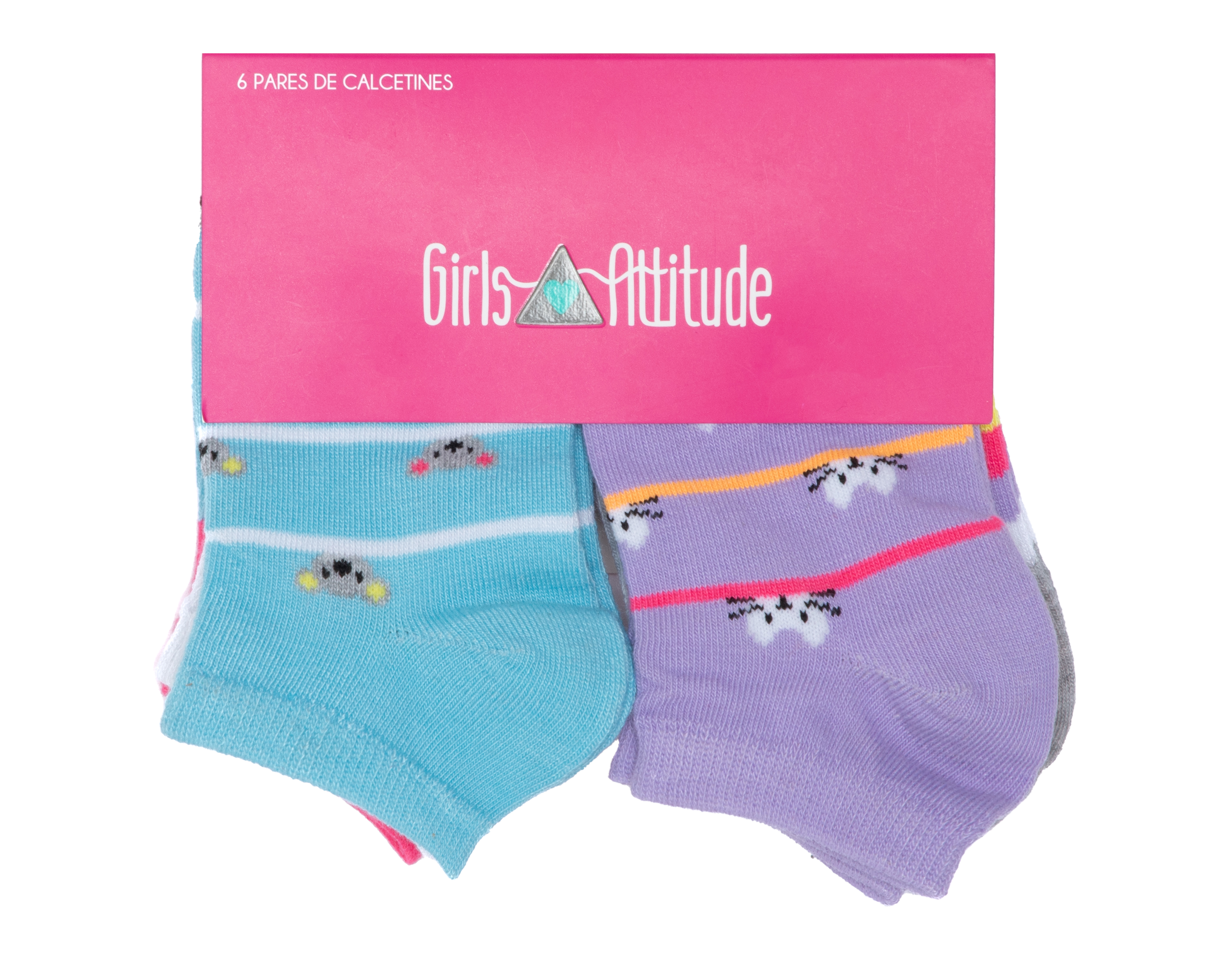 Foto 4 pulgar | Foto 3 | Calcetas Girls Attitude para Niña 6 Pares