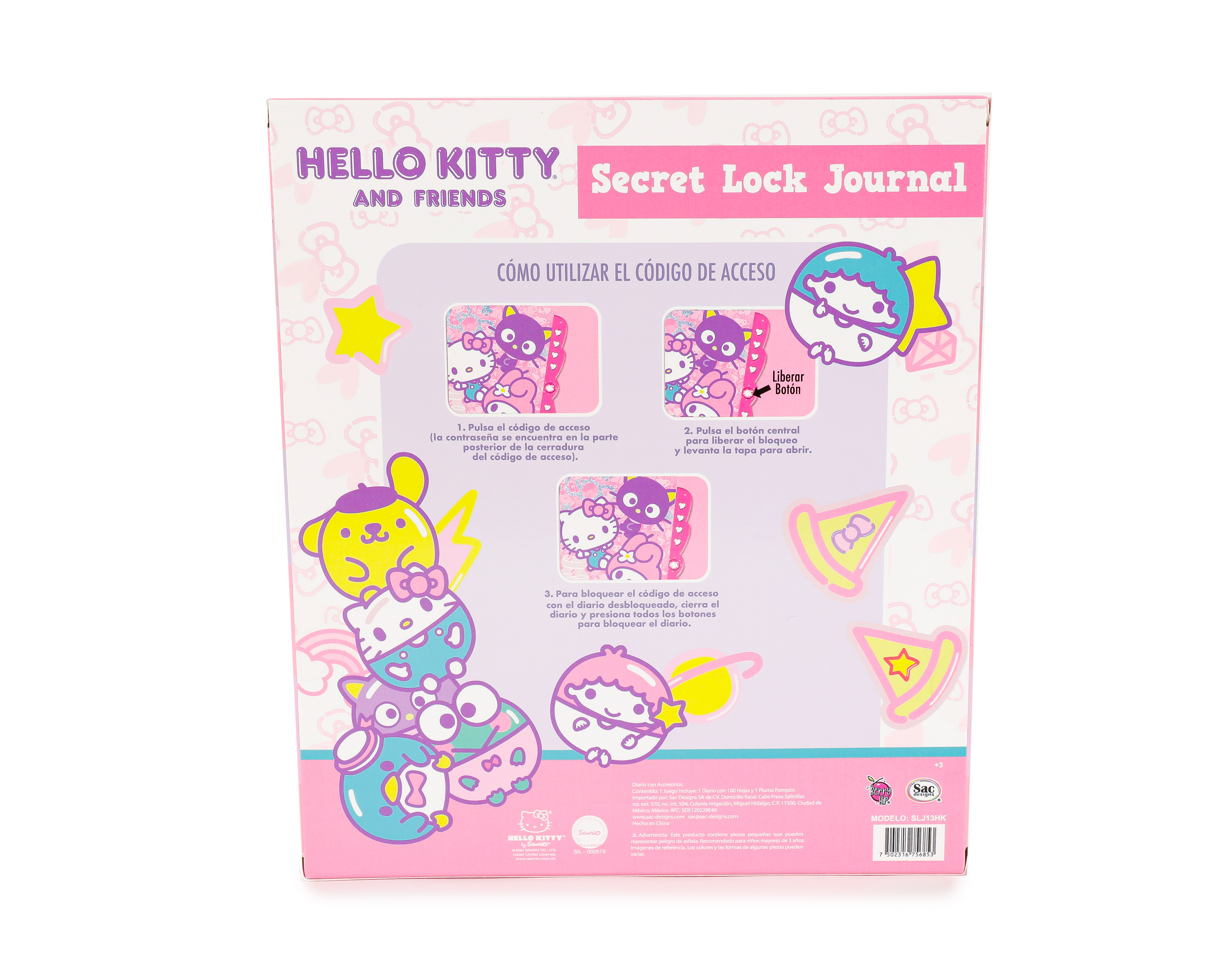 Foto 3 pulgar | Foto 2 | Diario con Código de Acceso Hello Kitty con Accesorio