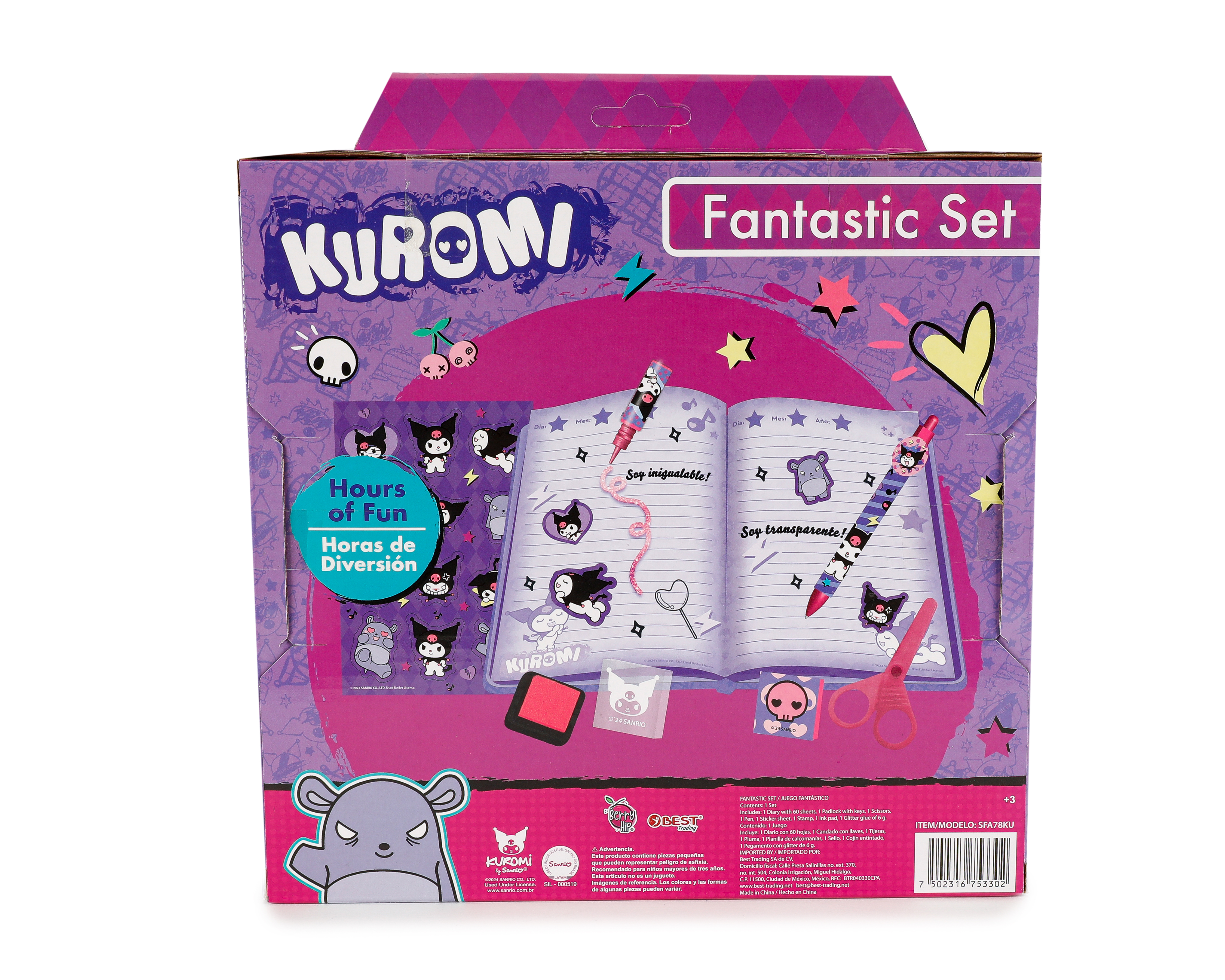Foto 3 pulgar | Foto 2 | Diario Fantastic Set Kuromi con Accesorios