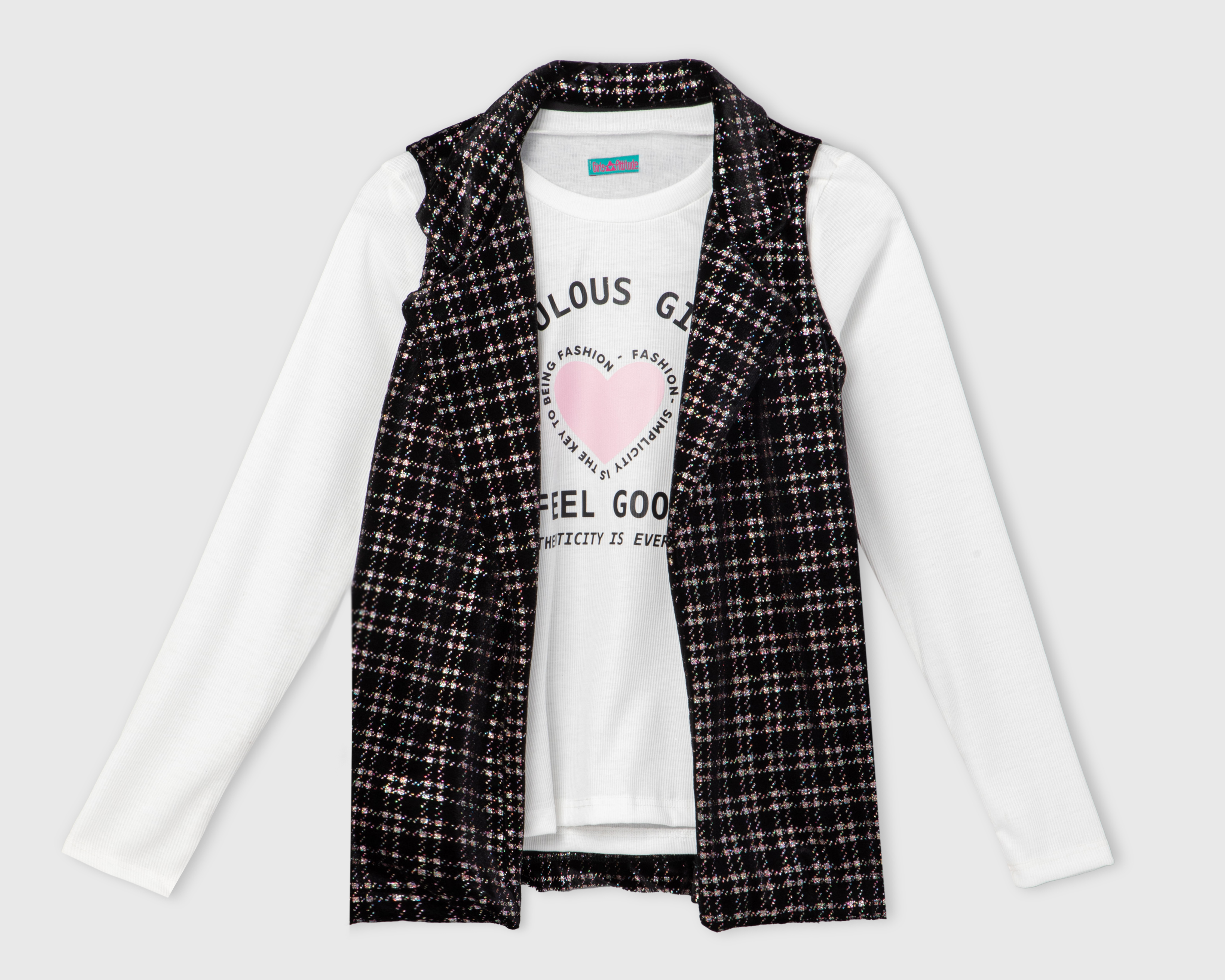 Foto 2 pulgar | Foto 1 | Playera y Chaleco Girls Attitude para Niña