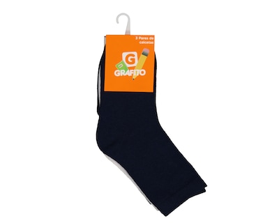 Foto 3 | Foto 3 | Calcetas Escolares Grafito para Niña 3 Pares