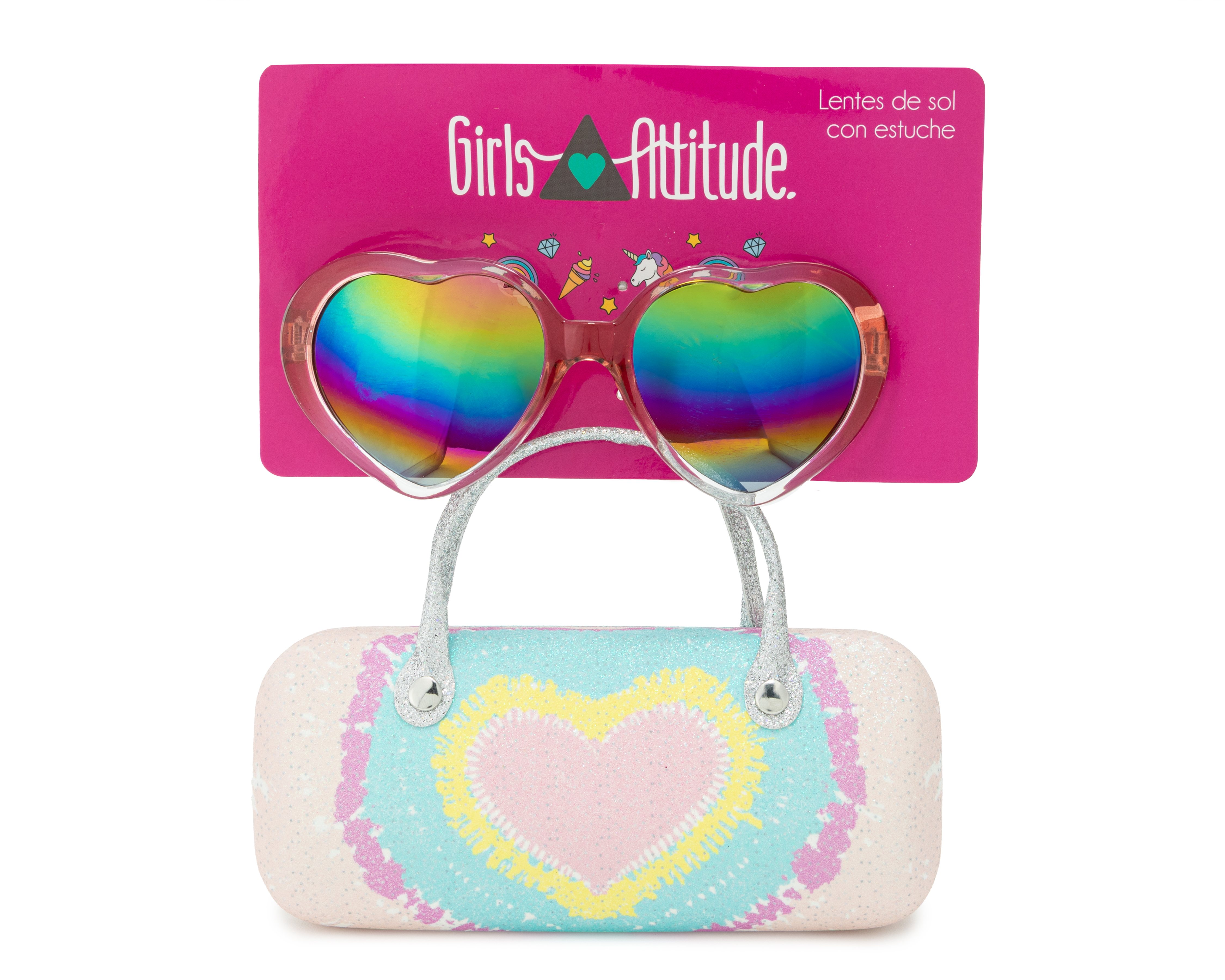 Foto 2 pulgar | Foto 1 | Lentes de Sol para Niña Girls Attitude de Corazón Rosa