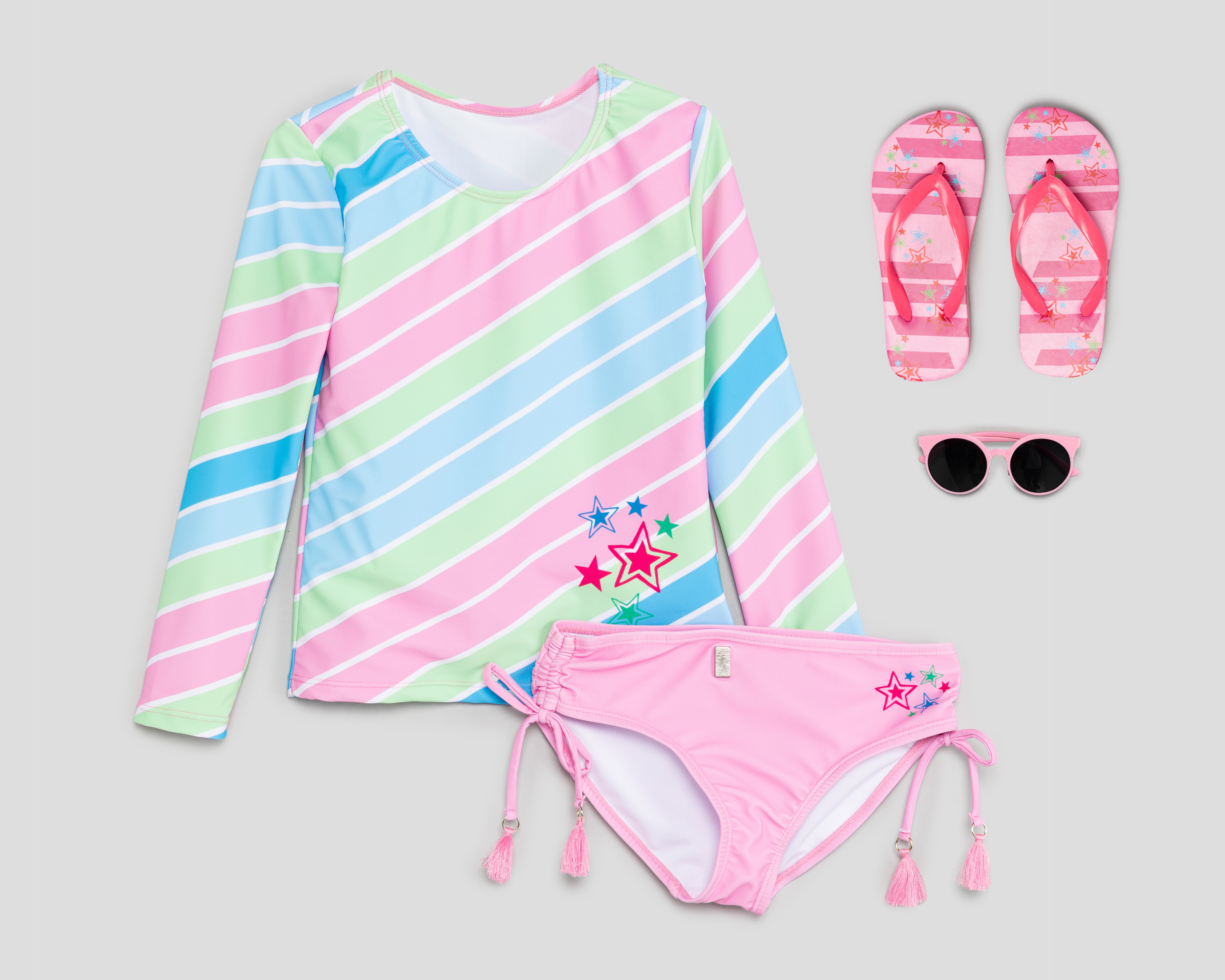 Foto 2 pulgar | Foto 1 | Traje de Baño Rio Beach Estampado para Niña 4 Piezas