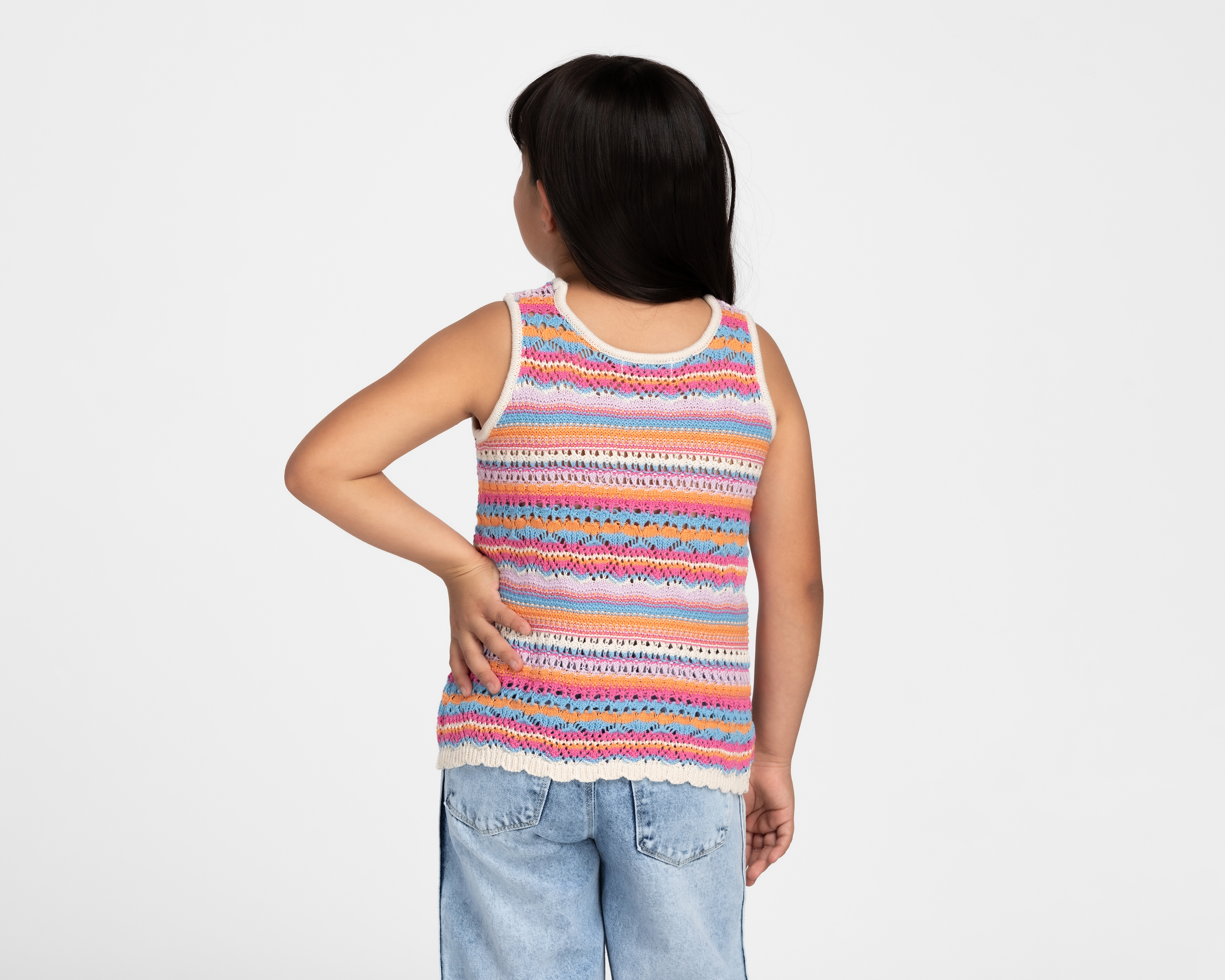 Foto 4 pulgar | Foto 3 | Blusa Girls Attitude sin Mangas a Rayas para Niña