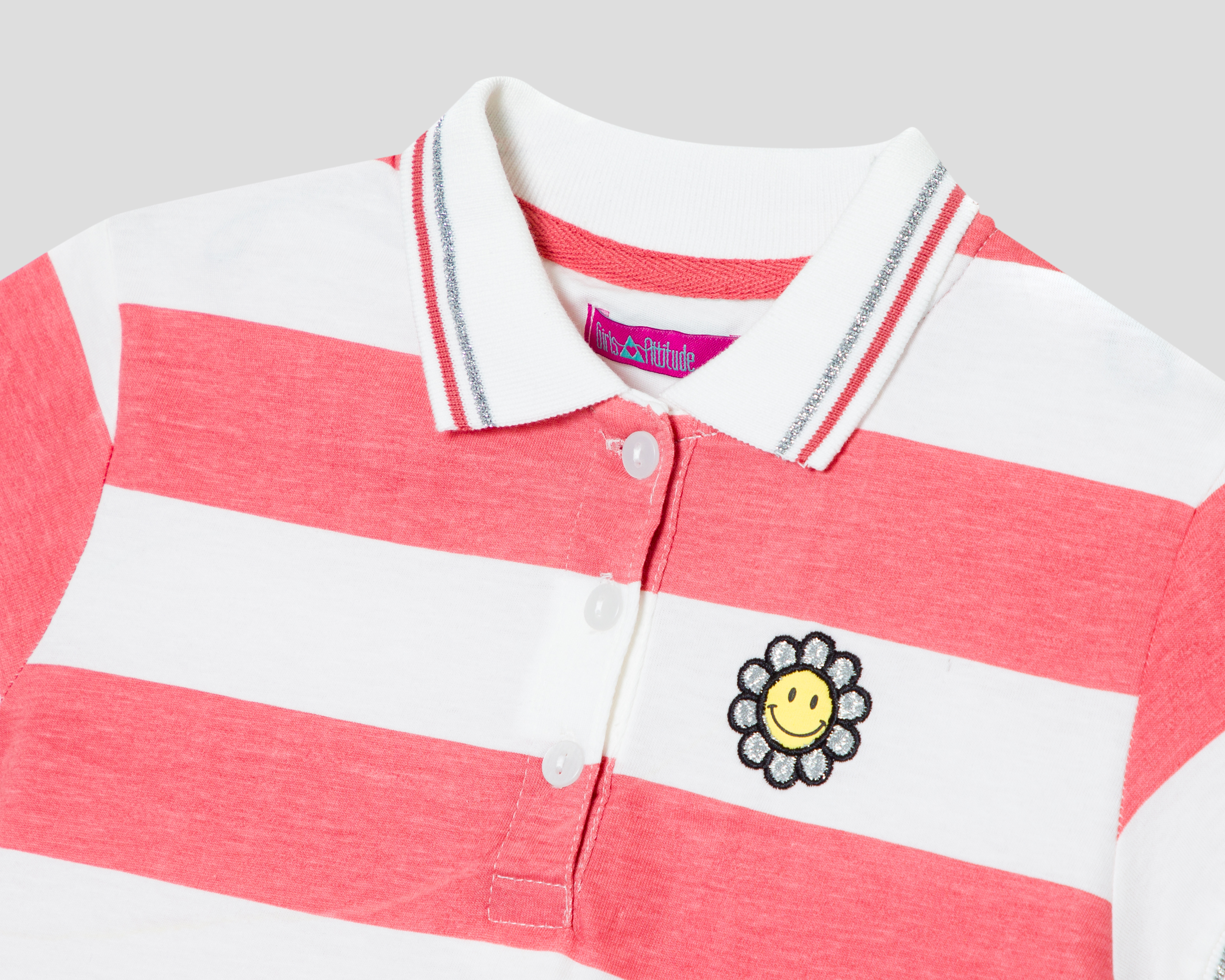 Foto 3 | Foto 3 | Playera Girls Attitude Manga Corta a Rayas para Niña