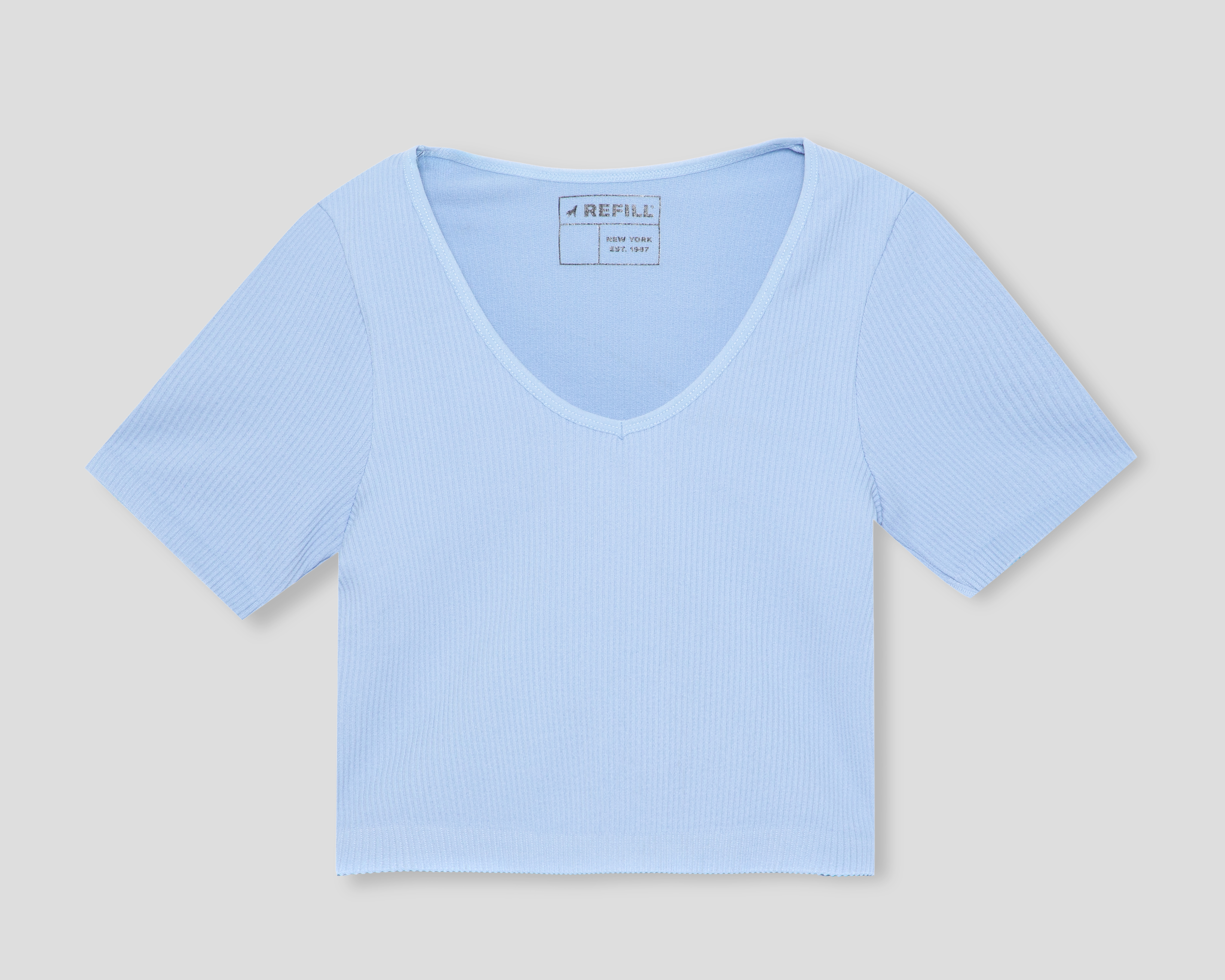 Blusa de Cuello V Azul Refill para Niña