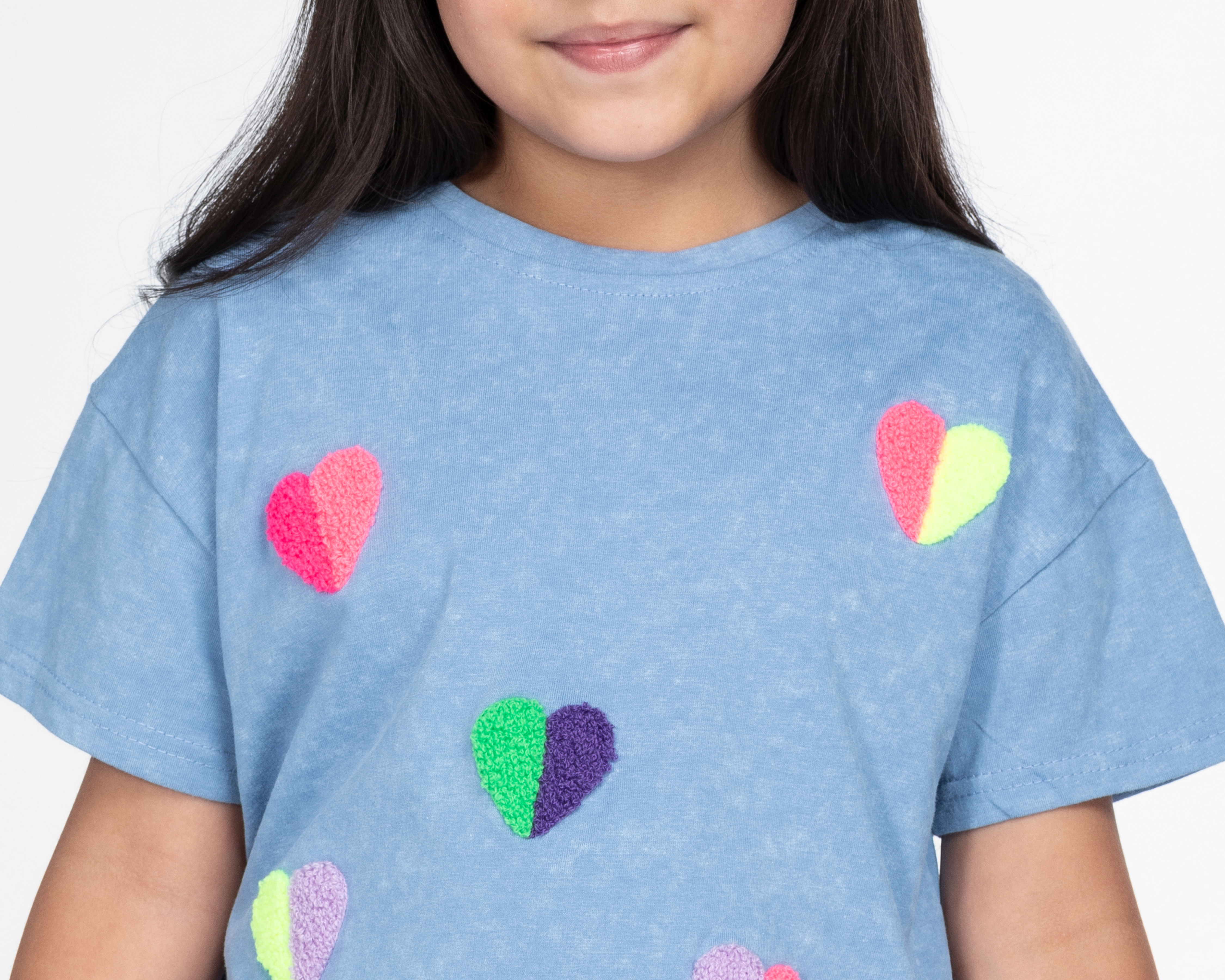 Foto 5 pulgar | Foto 4 | Playera de Cuello Redondo Azul Girls Attitude para Niña