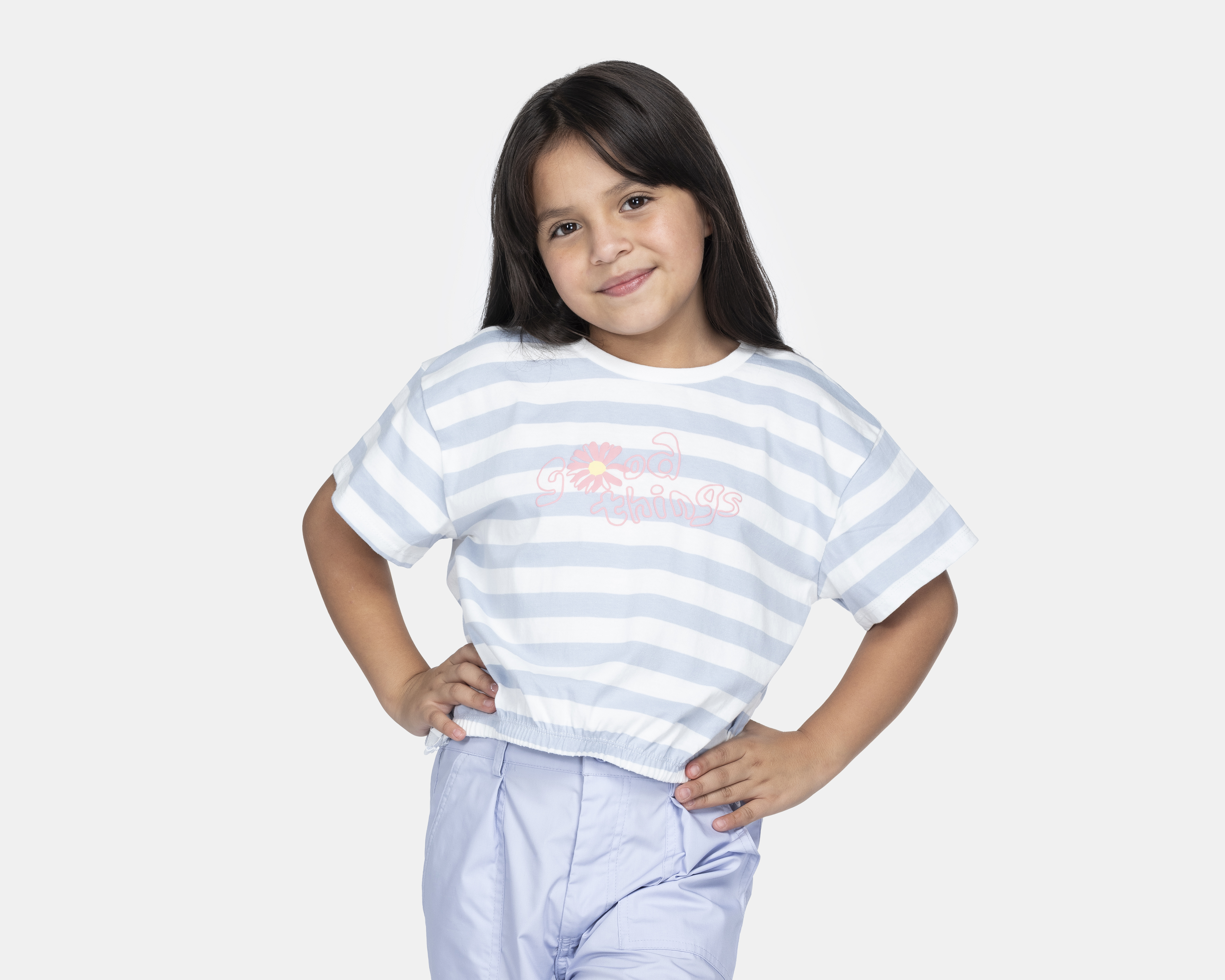 Playera Refill Manga Corta a Rayas para Niña