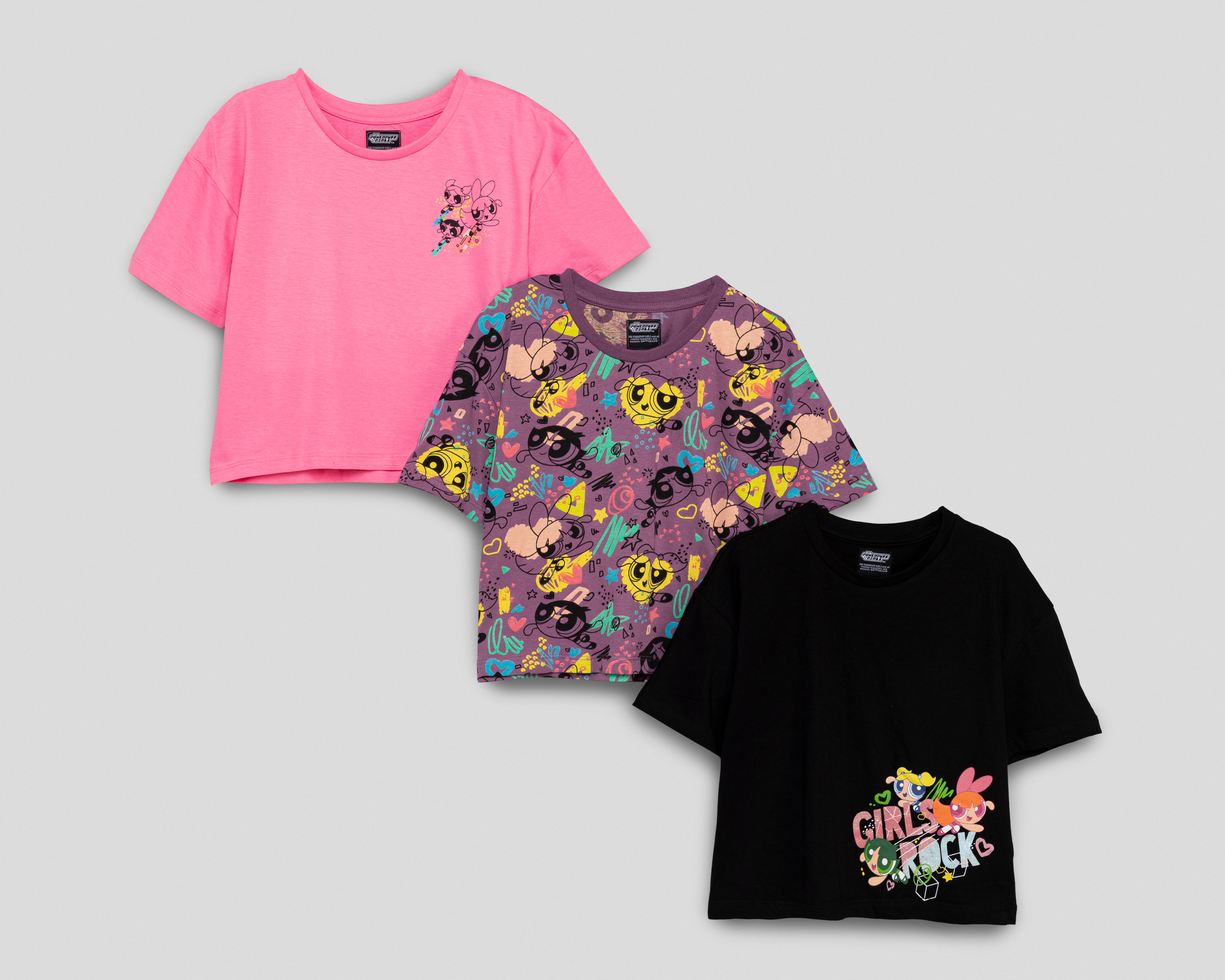 Foto 2 pulgar | Foto 1 | Playera Las Chicas Superpoderosas para Niña 3 Piezas