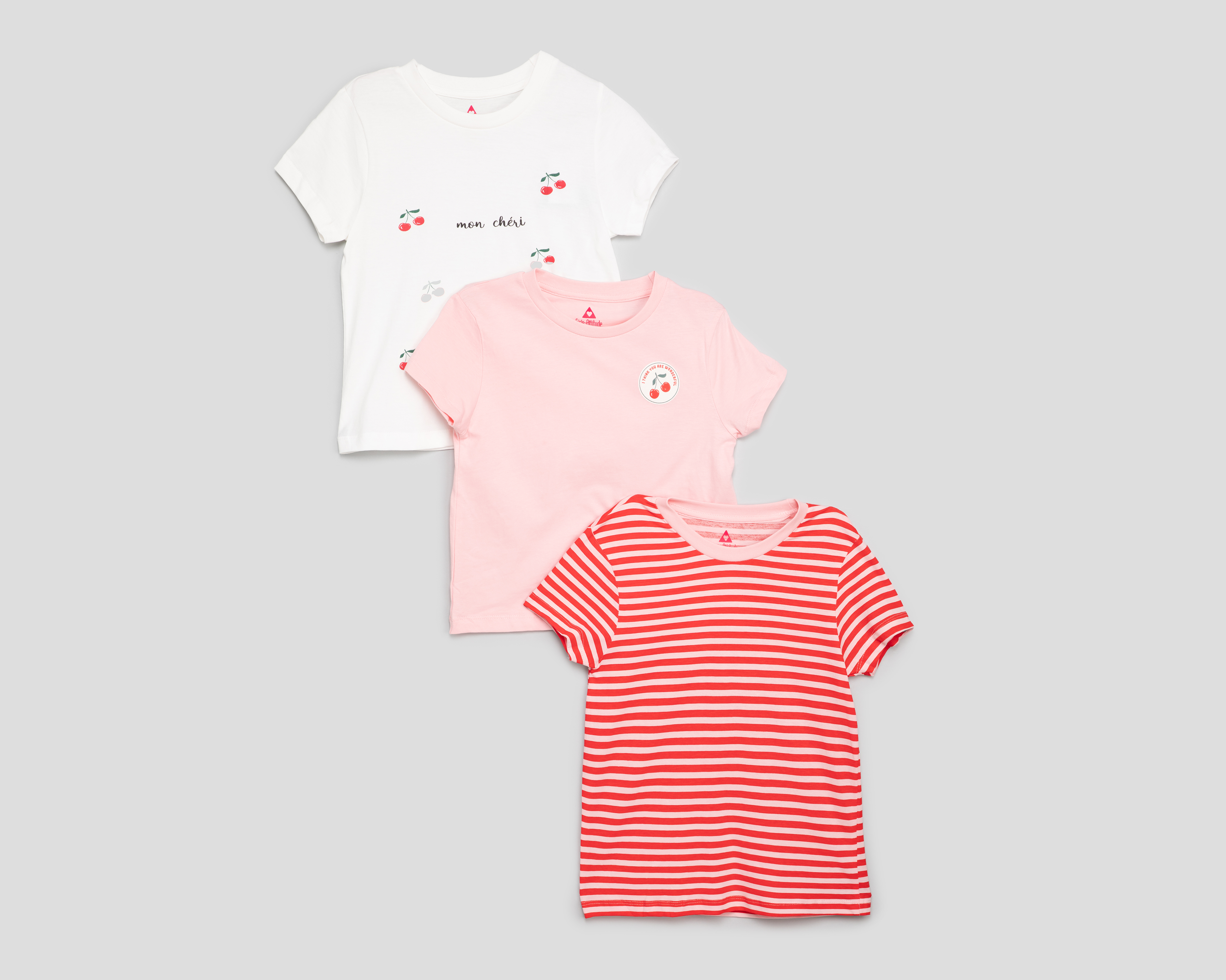 Foto 2 pulgar | Foto 1 | Playera Girls Attitude para Niña 3 Piezas