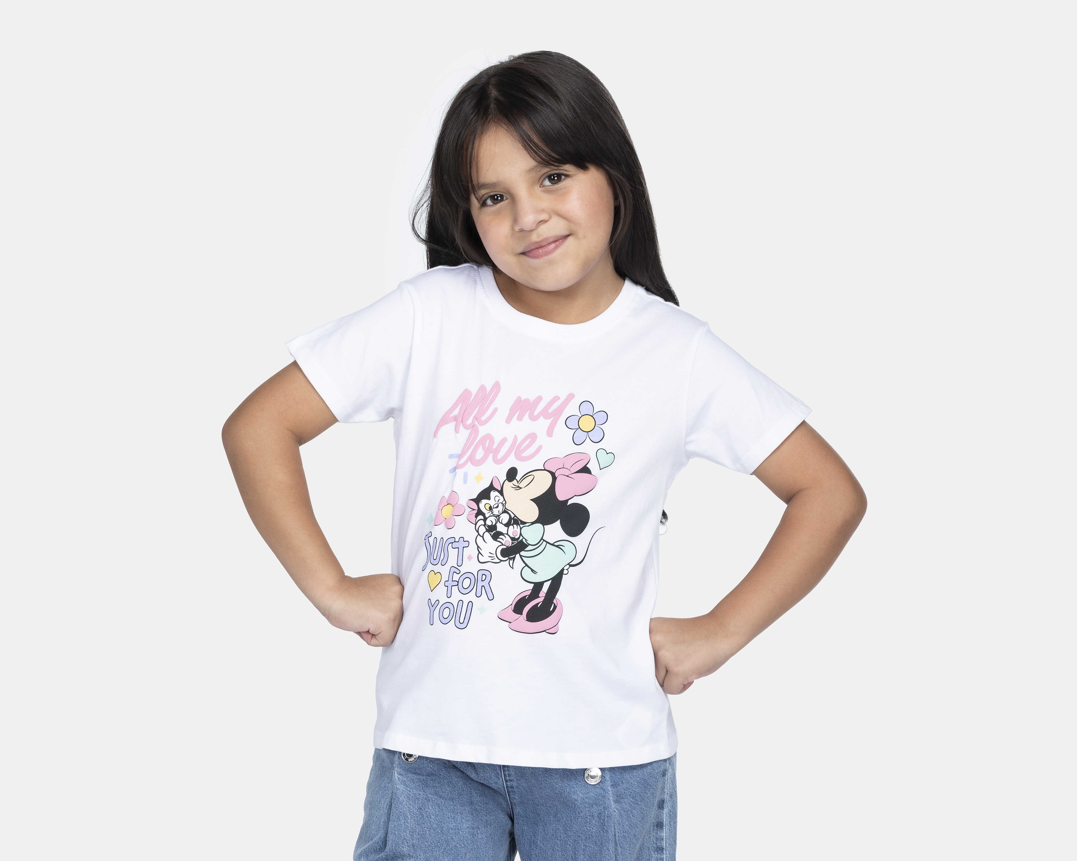 Foto 2 pulgar | Foto 1 | Playera Disney Minnie Mouse Manga Corta para Niña