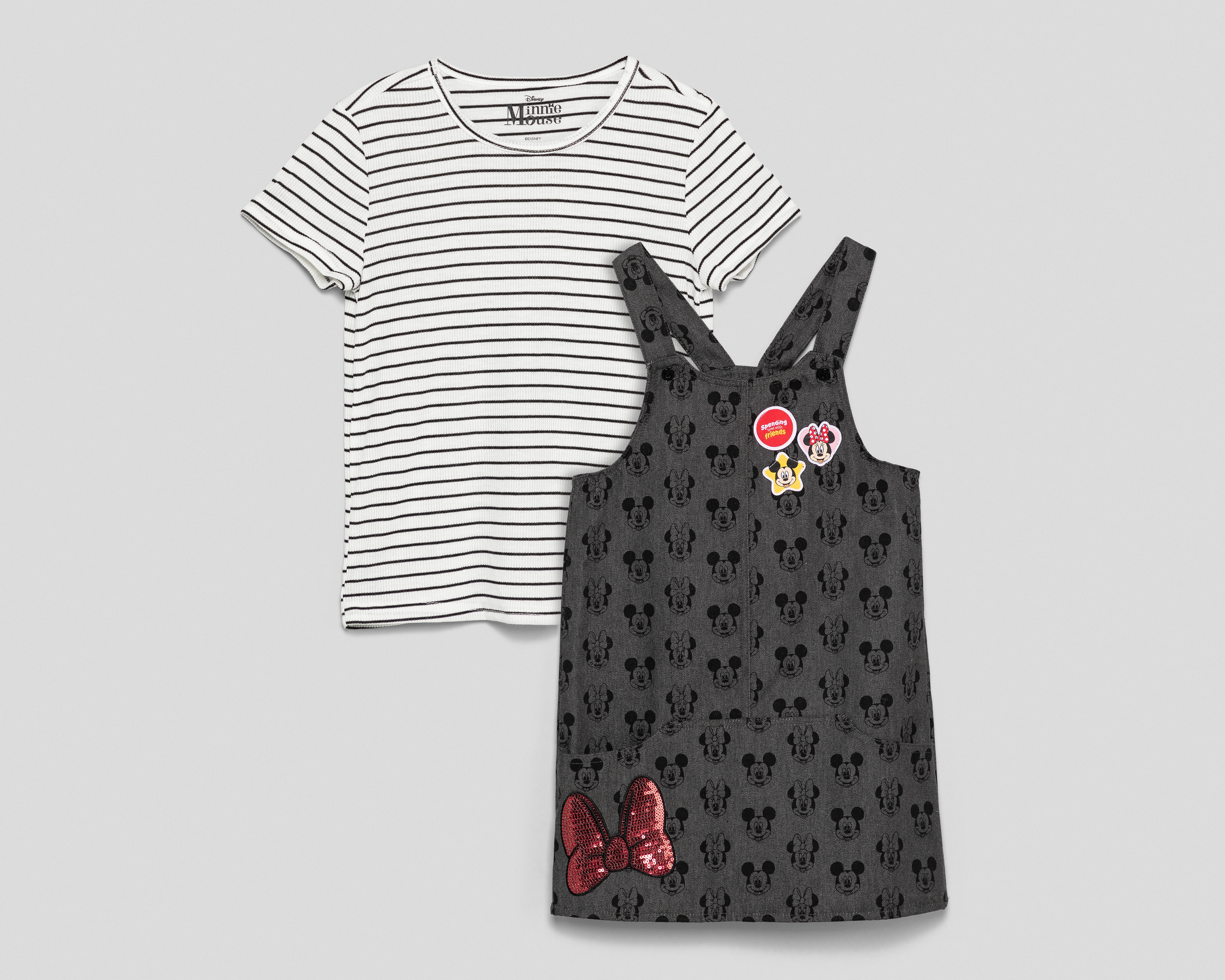 Foto 2 pulgar | Foto 1 | Vestido Gris Disney Minnie Mouse para Niña con Playera