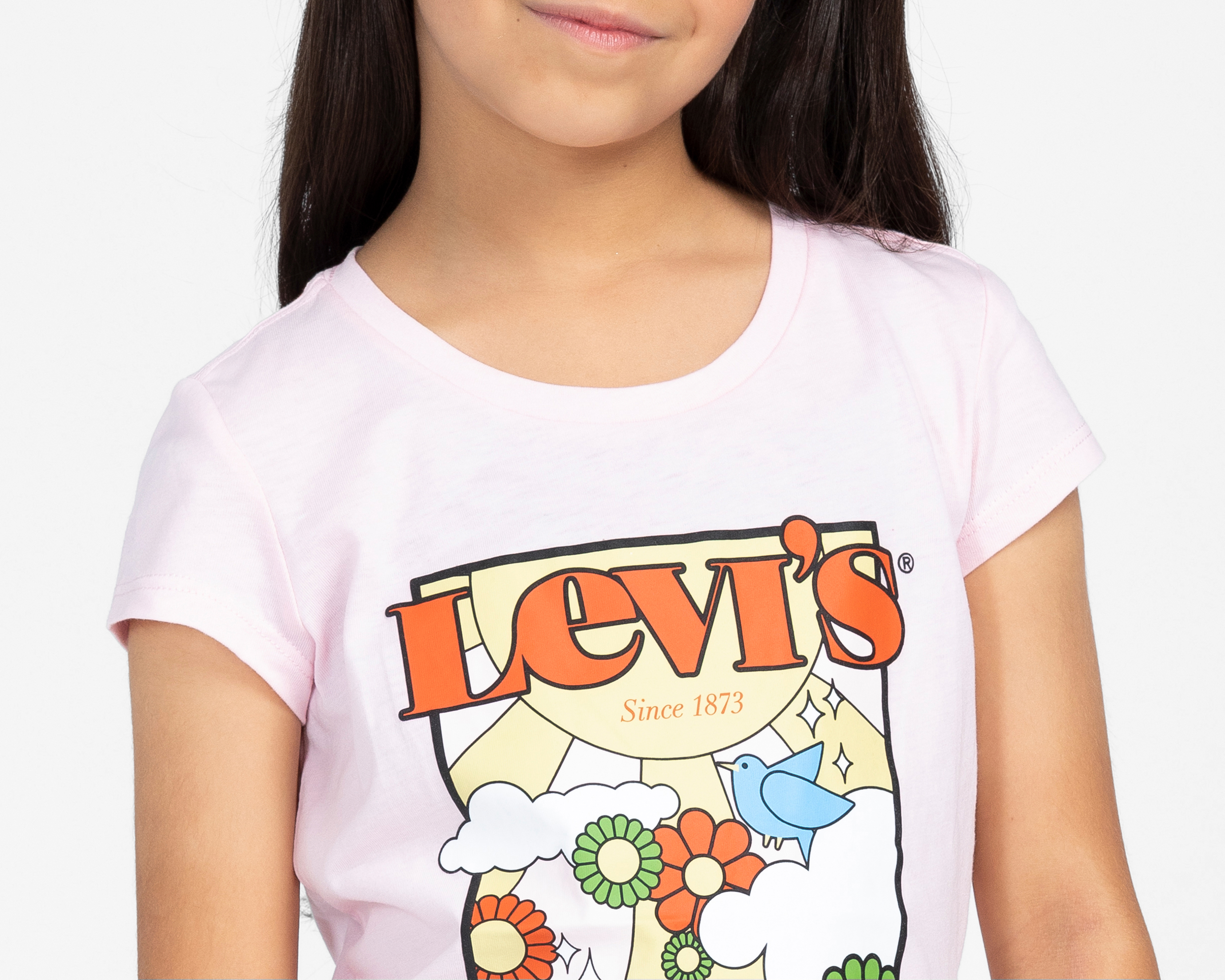 Foto 5 pulgar | Foto 4 | Playera de Cuello Redondo Rosa Levi's para Niña