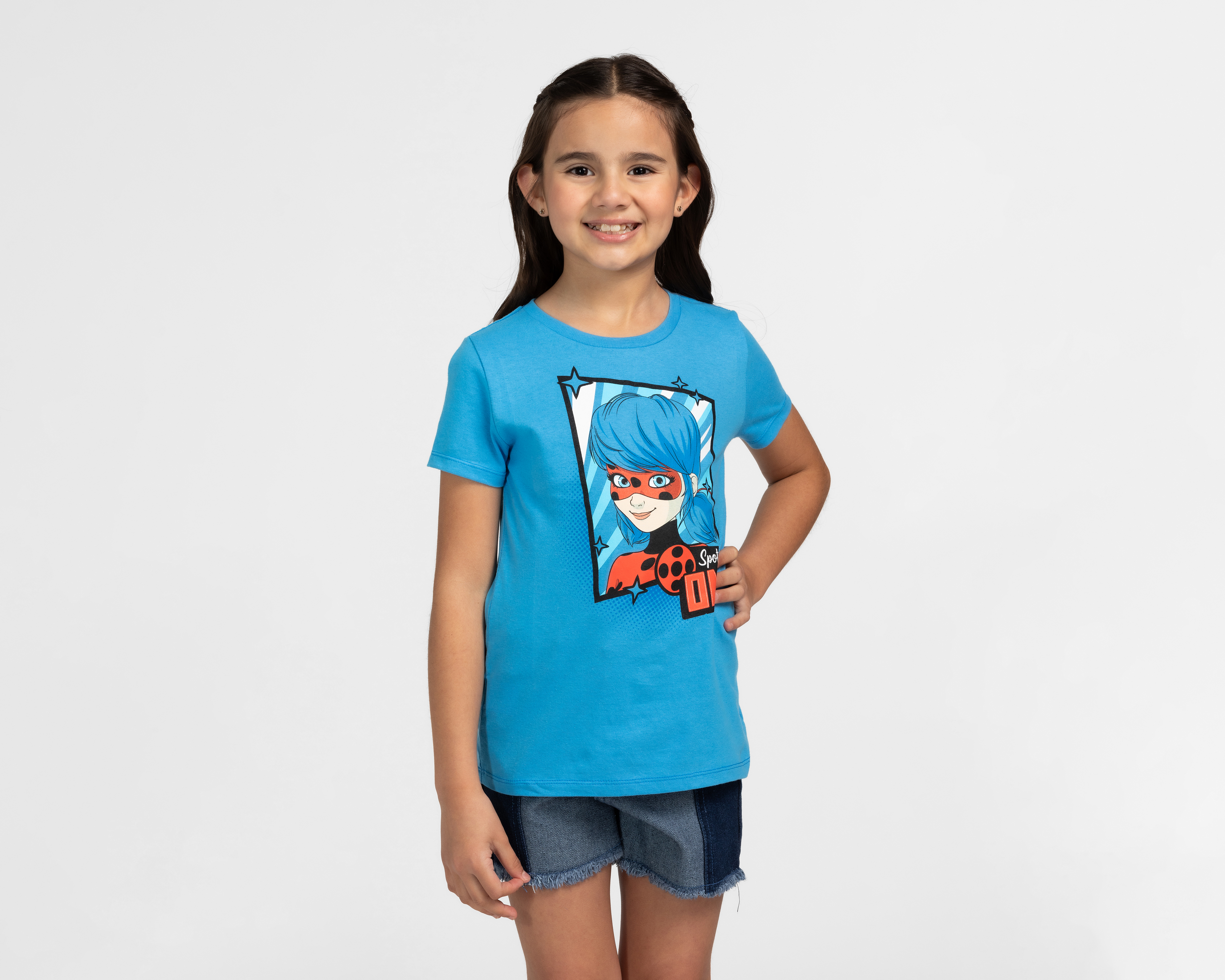 Foto 2 pulgar | Foto 1 | Playera Miraculous Manga Corta Estampada para Niña