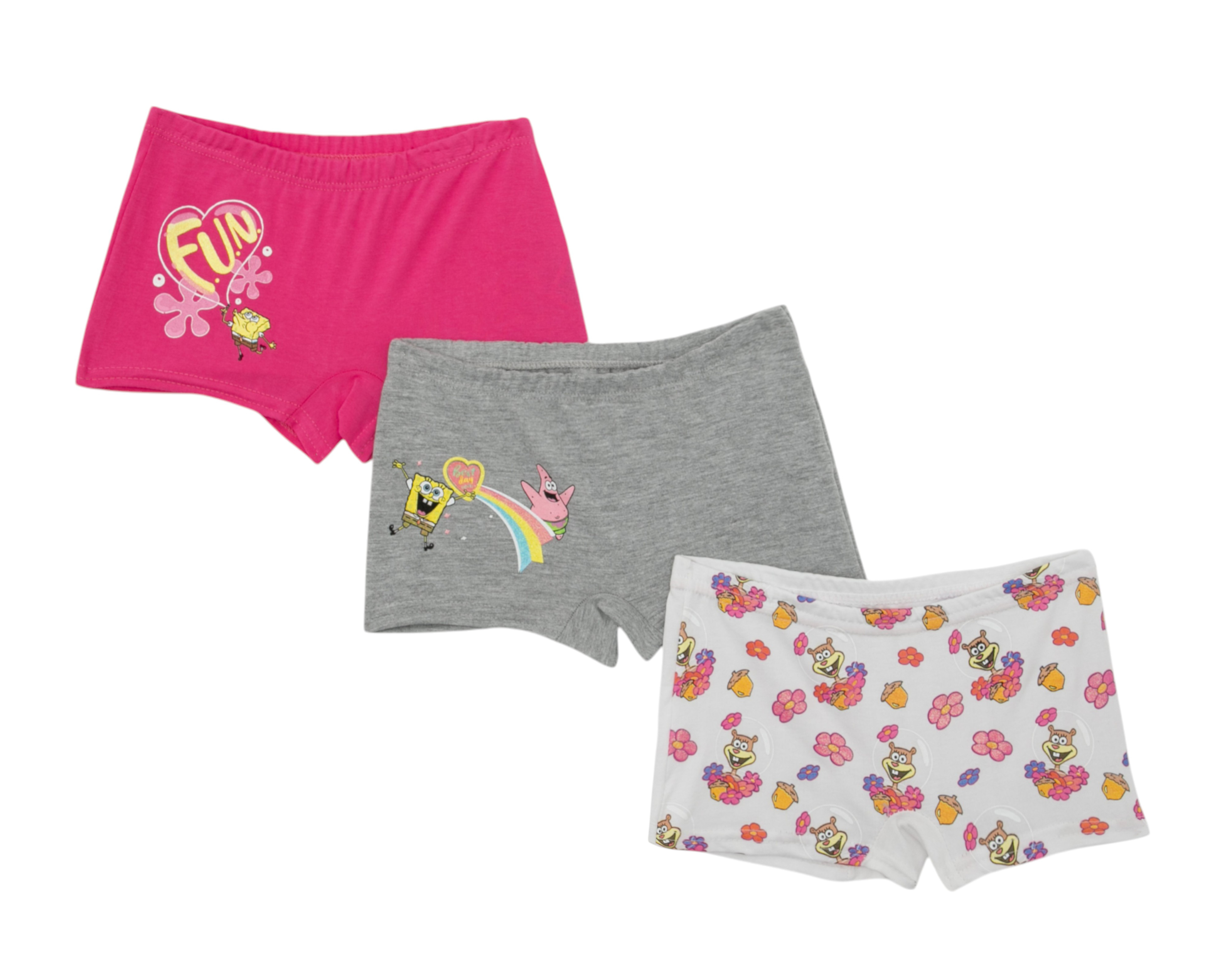 Bóxer Bob Esponja para Niña 3 Piezas