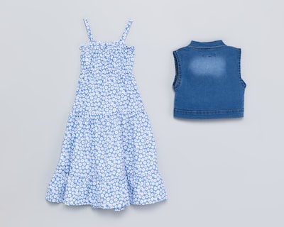 Foto 2 | Foto 2 | Vestido Azul Refill para Niña con Chaleco