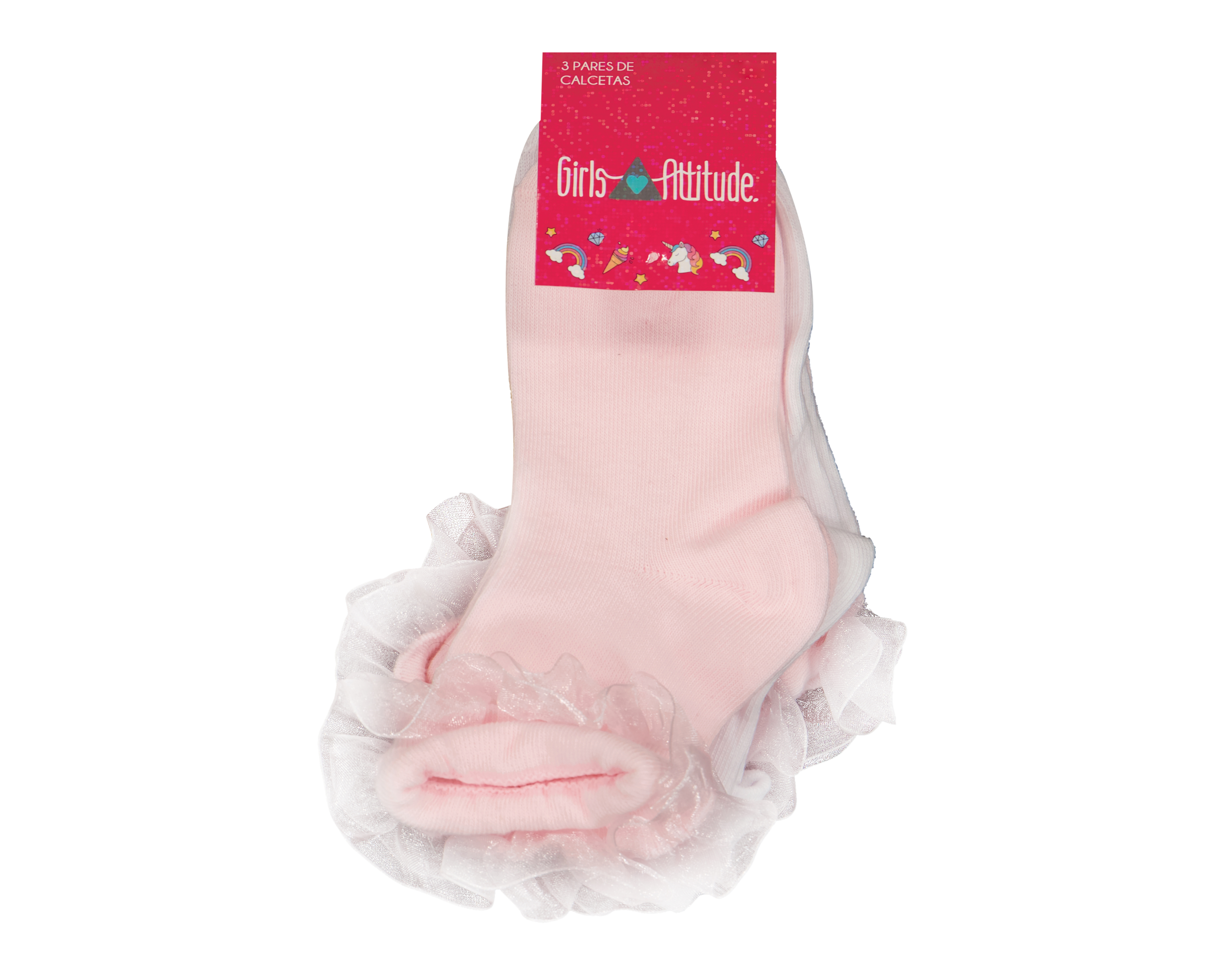 Foto 3 | Foto 3 | Calcetas de Vestir Girls Attitude para Niña 3 Pares